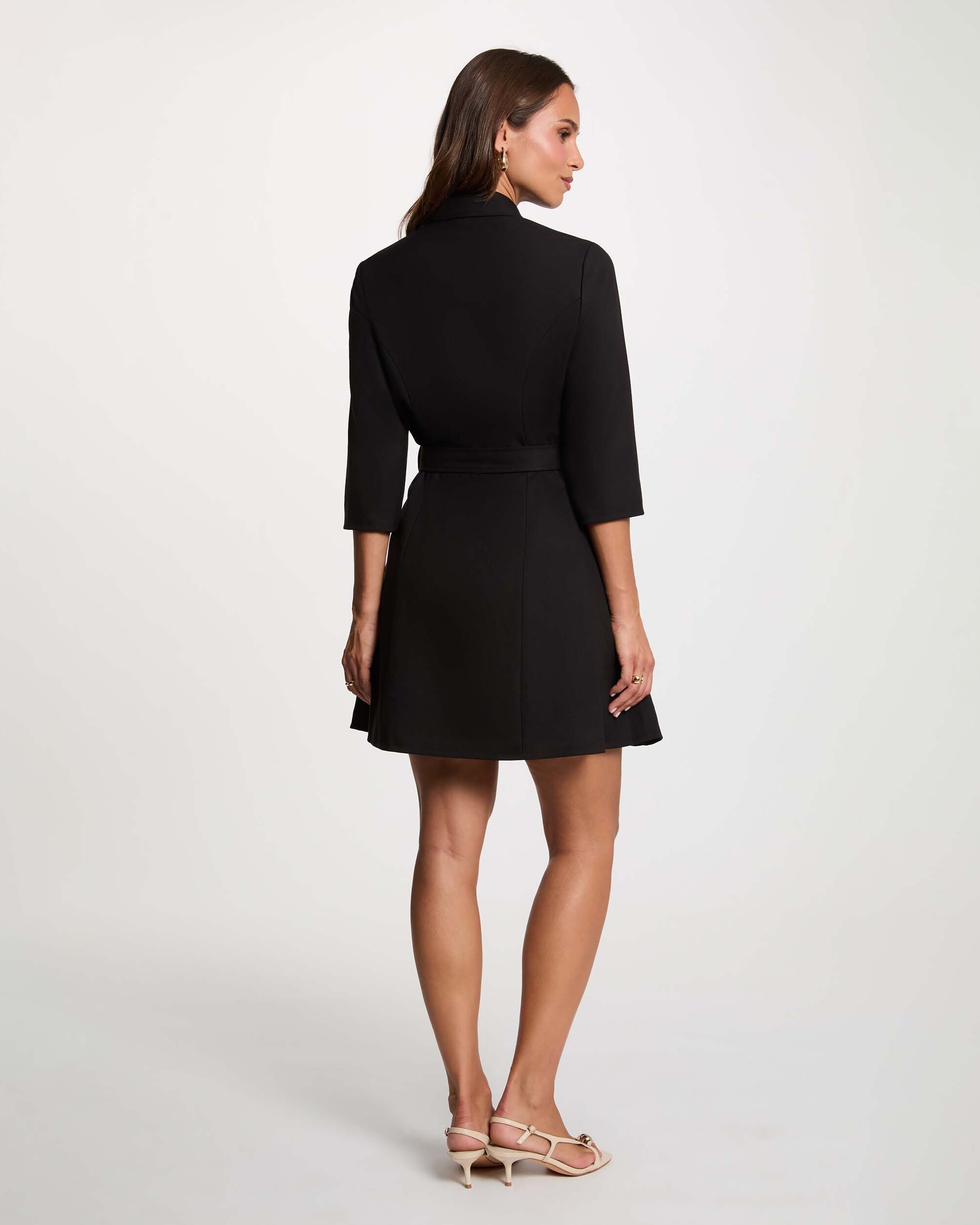 Vestido corto con cinturón - Morgan - Negro Negro-2