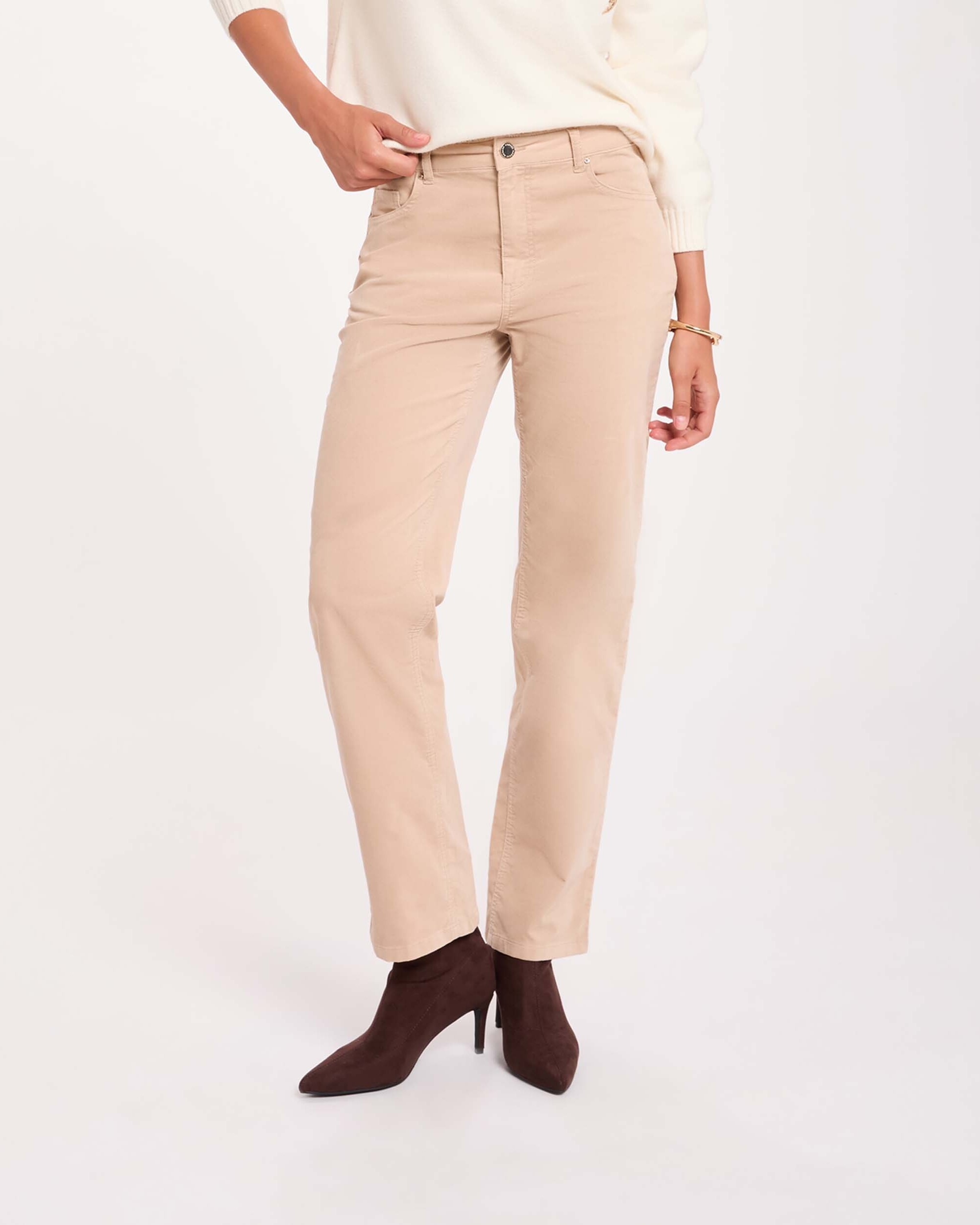 Pantalones de campana de mujer de tiro alto - Morgan - Crudo Crudo-1