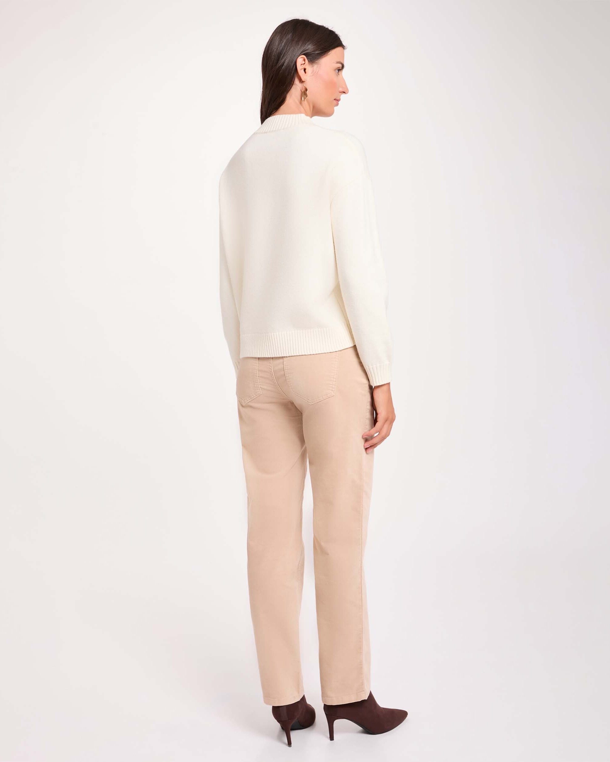 Pantalones de campana de mujer de tiro alto - Morgan - Crudo Crudo-3
