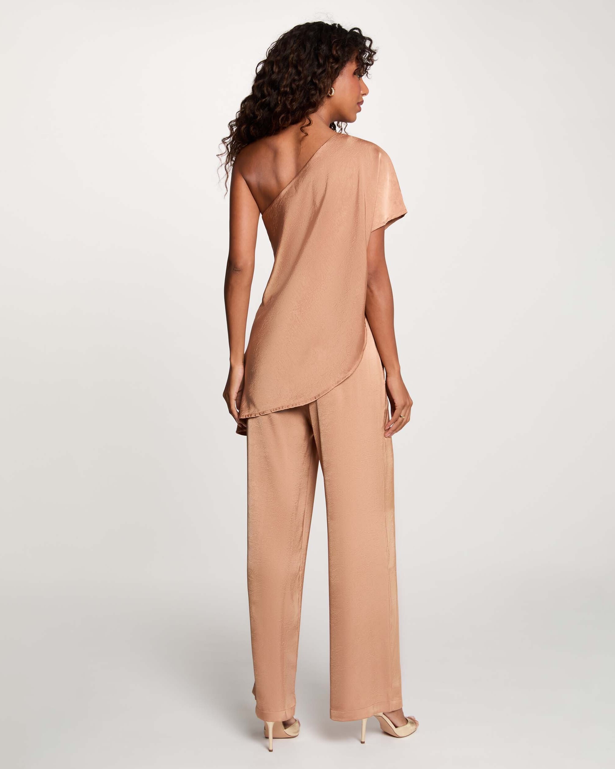 Blusa de mujer con escote asimétrico - Morgan - Bronce metalizado Bronce metalizado-2
