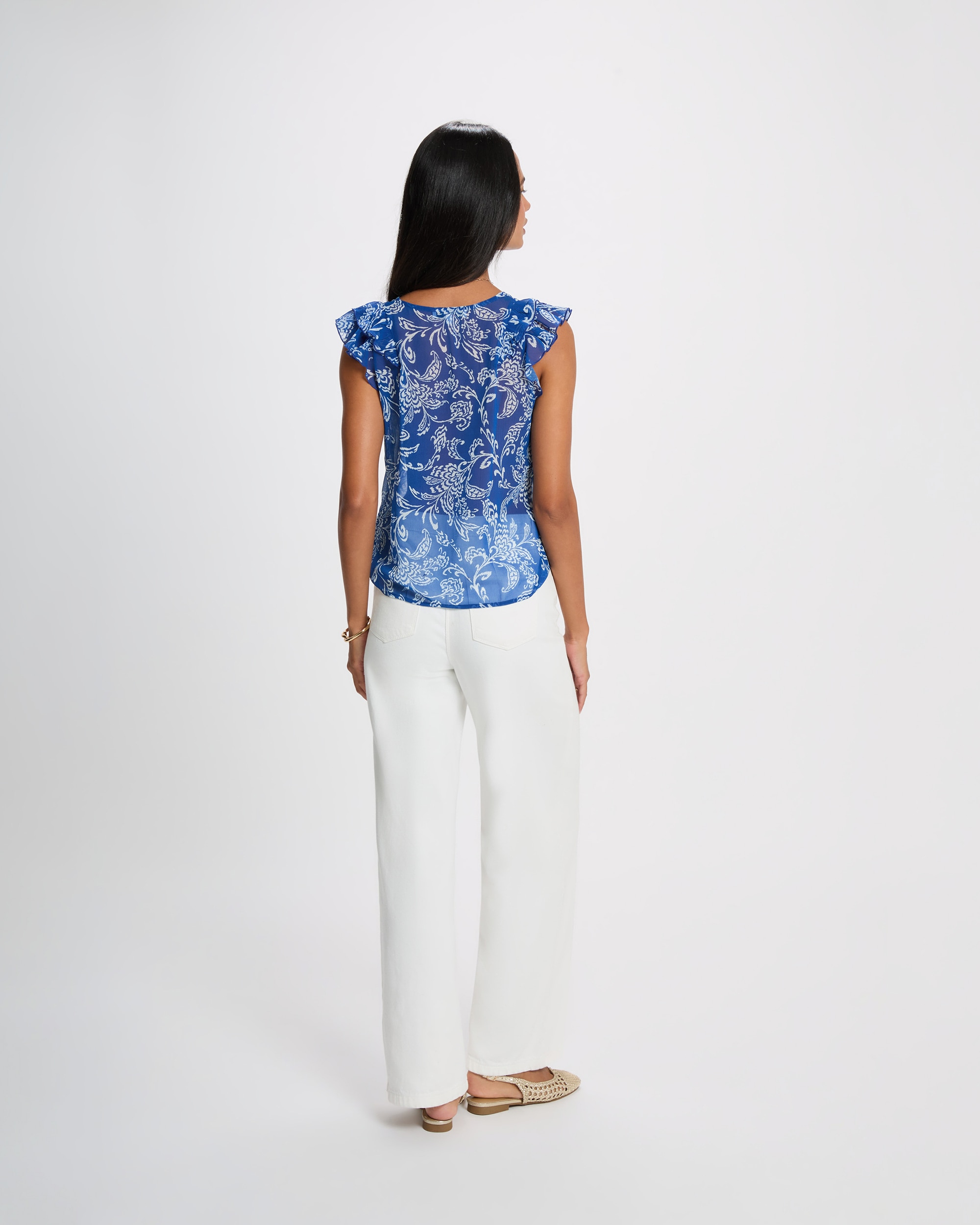 Blusa de mujer con cuello vuelto - Morgan - Azul Azul-2