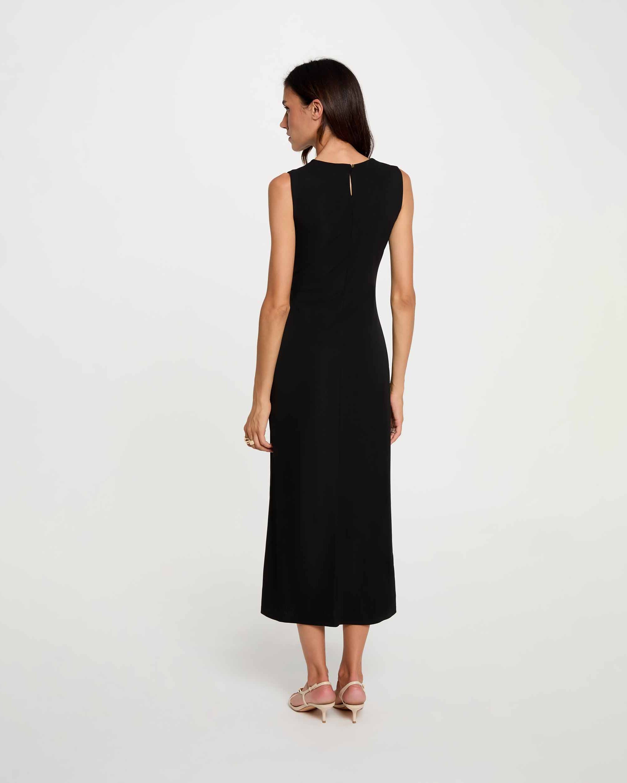 Vestido largo con cintura con hebilla - Morgan - Negro Negro-2