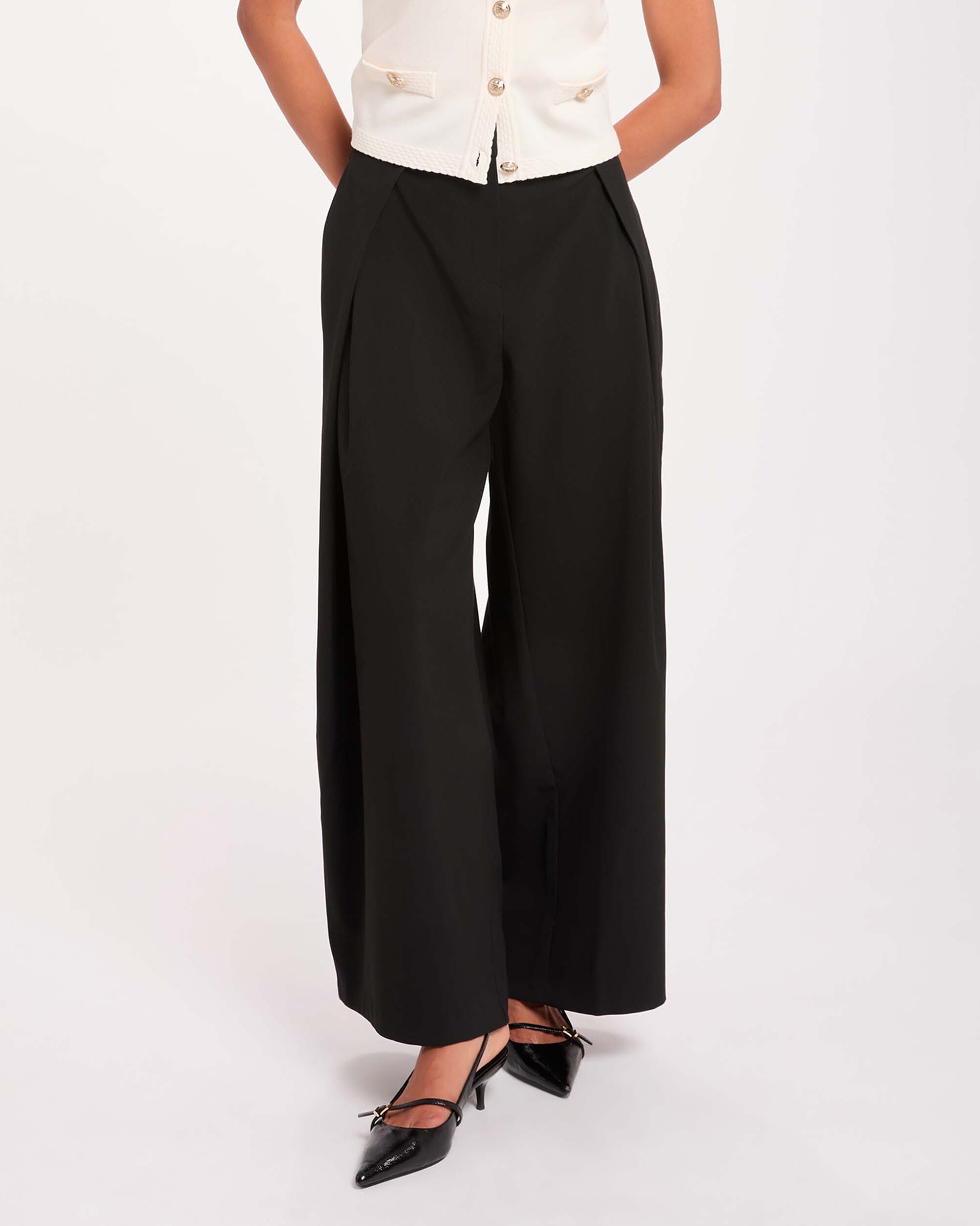 Imagen 0 de Pantalones de vestir de mujer de tiro alto Negro