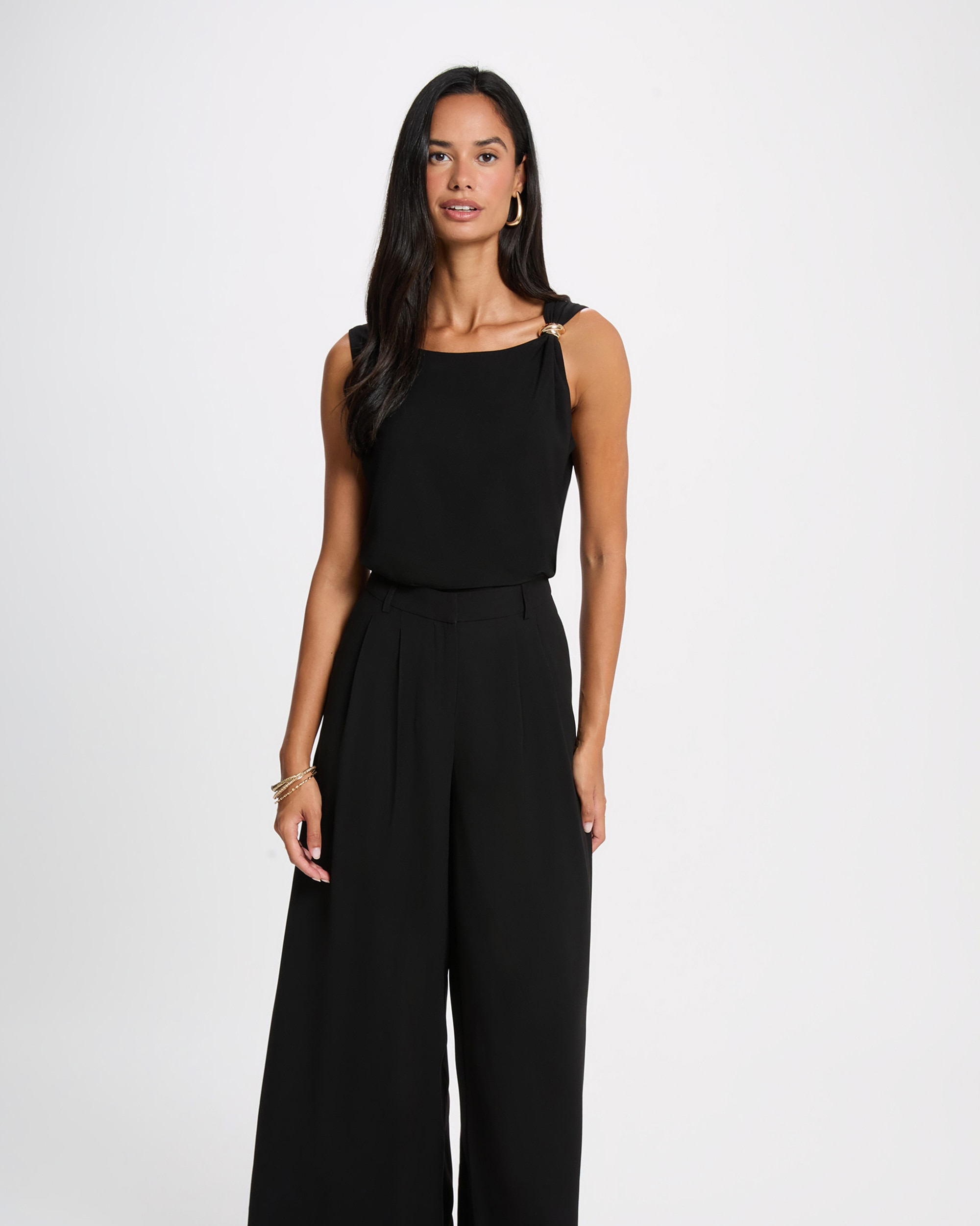 Top de mujer con detalle metálico - Morgan - Negro Negro-1
