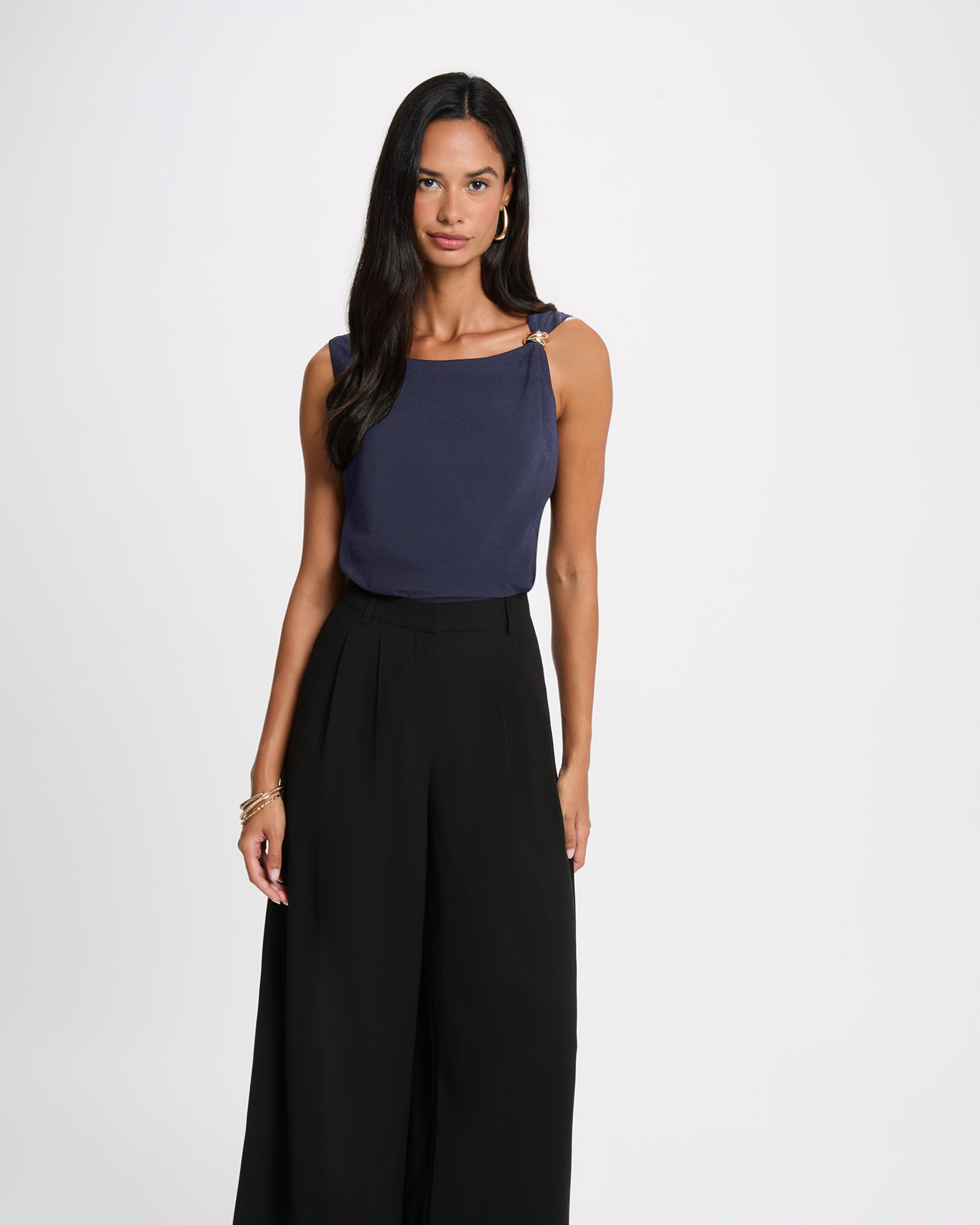 Top de mujer con detalle metálico - Morgan - Azul marino Azul marino-1
