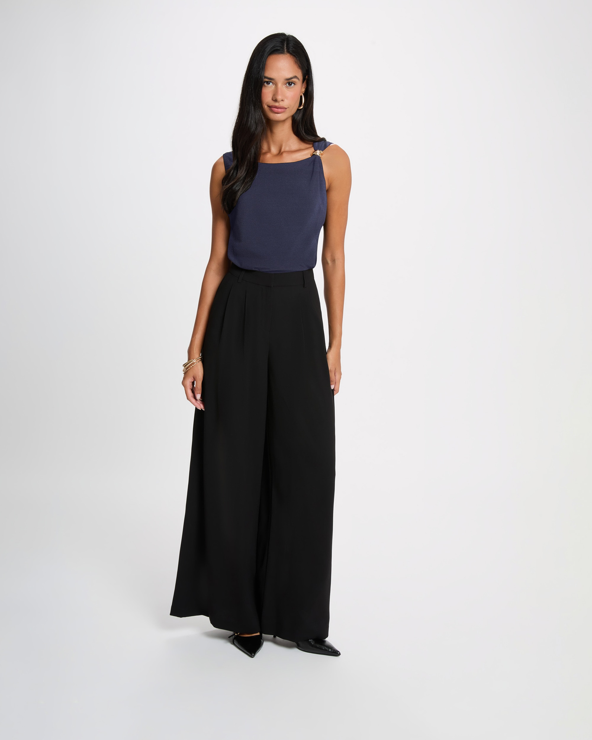 Top de mujer con detalle metálico - Morgan - Azul marino Azul marino-3