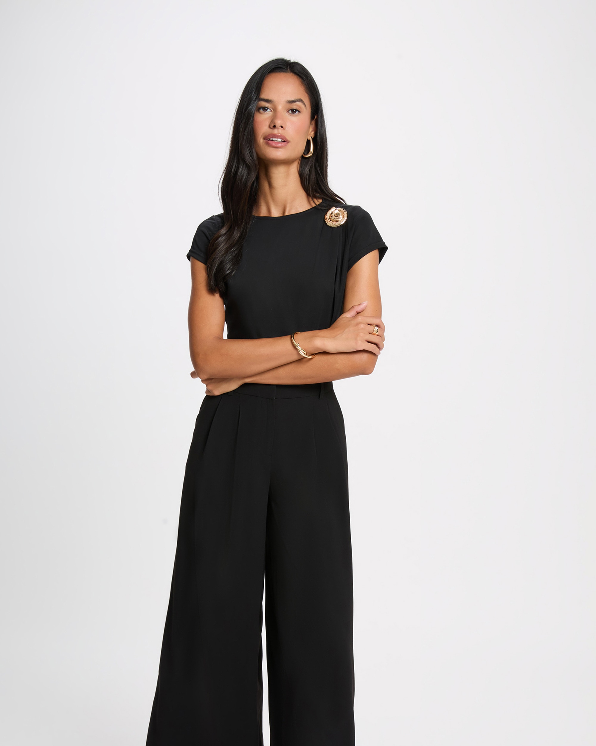 Camiseta de mujer con logo - Morgan - Negro Negro-1