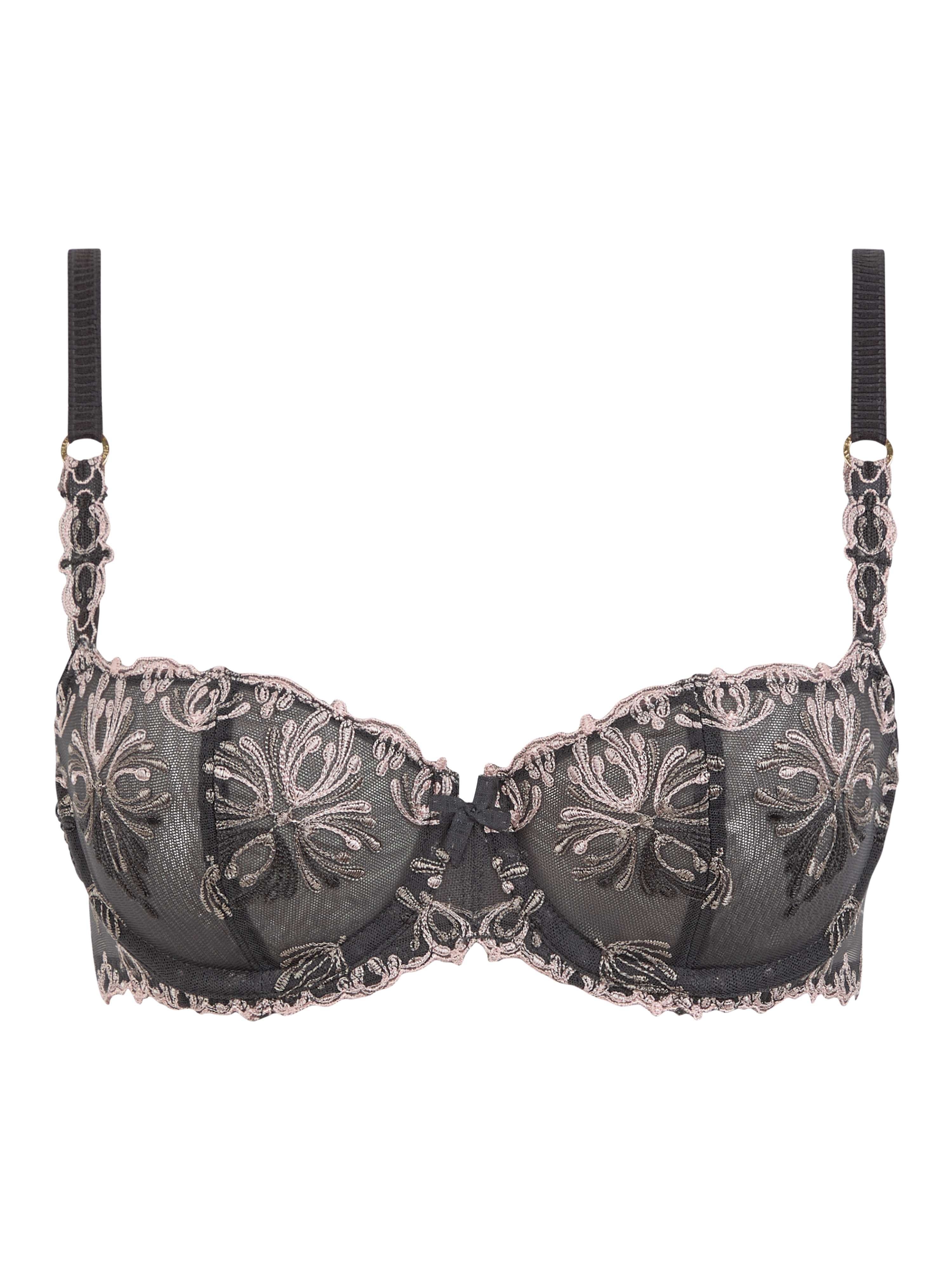 Sujetador Champs Elysees con aro estilo balconette con bordados - Chantelle Gris-5
