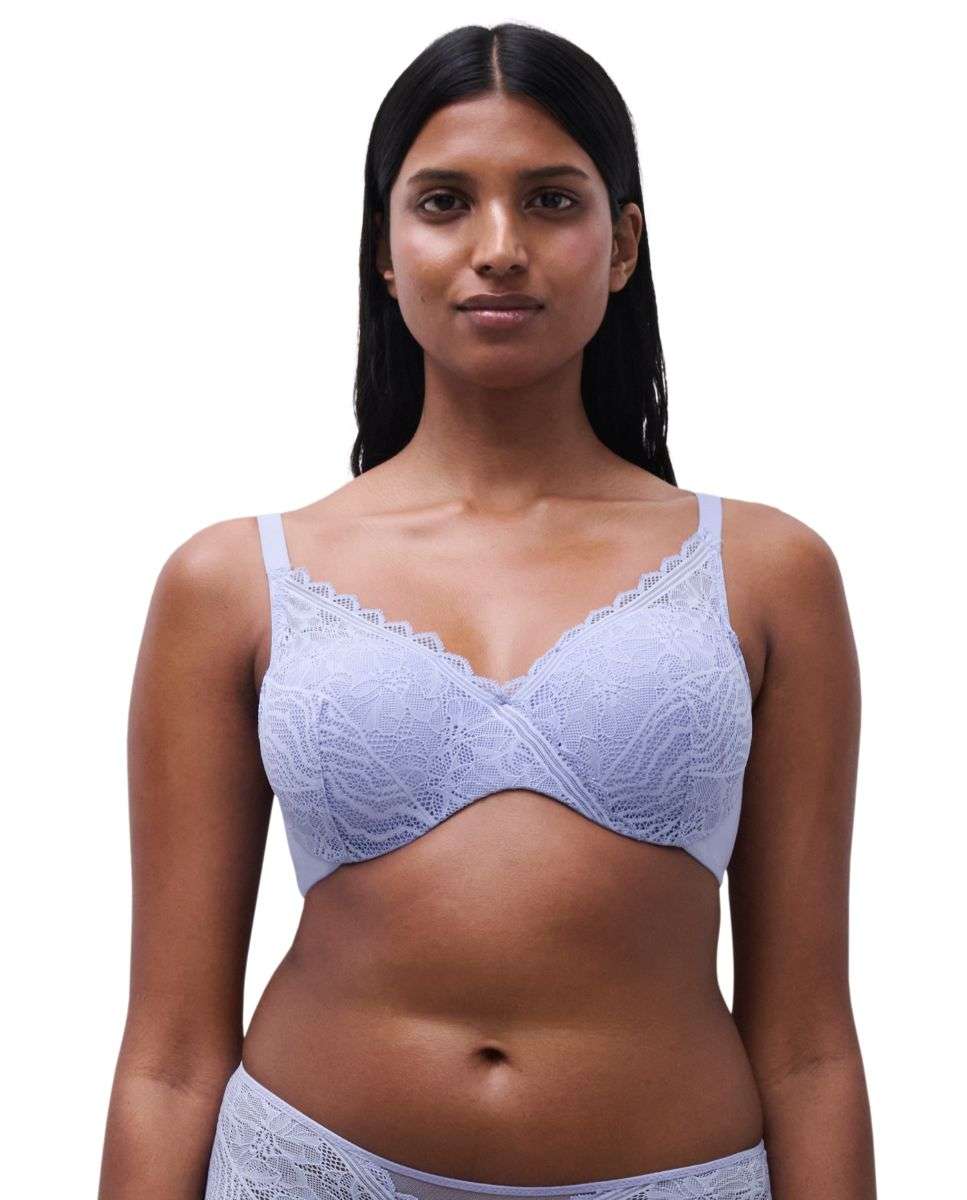 Sujetador de mujer preformado de tejido memory y encaje suave de la línea floral touch - Chantelle - Lila Lila-2