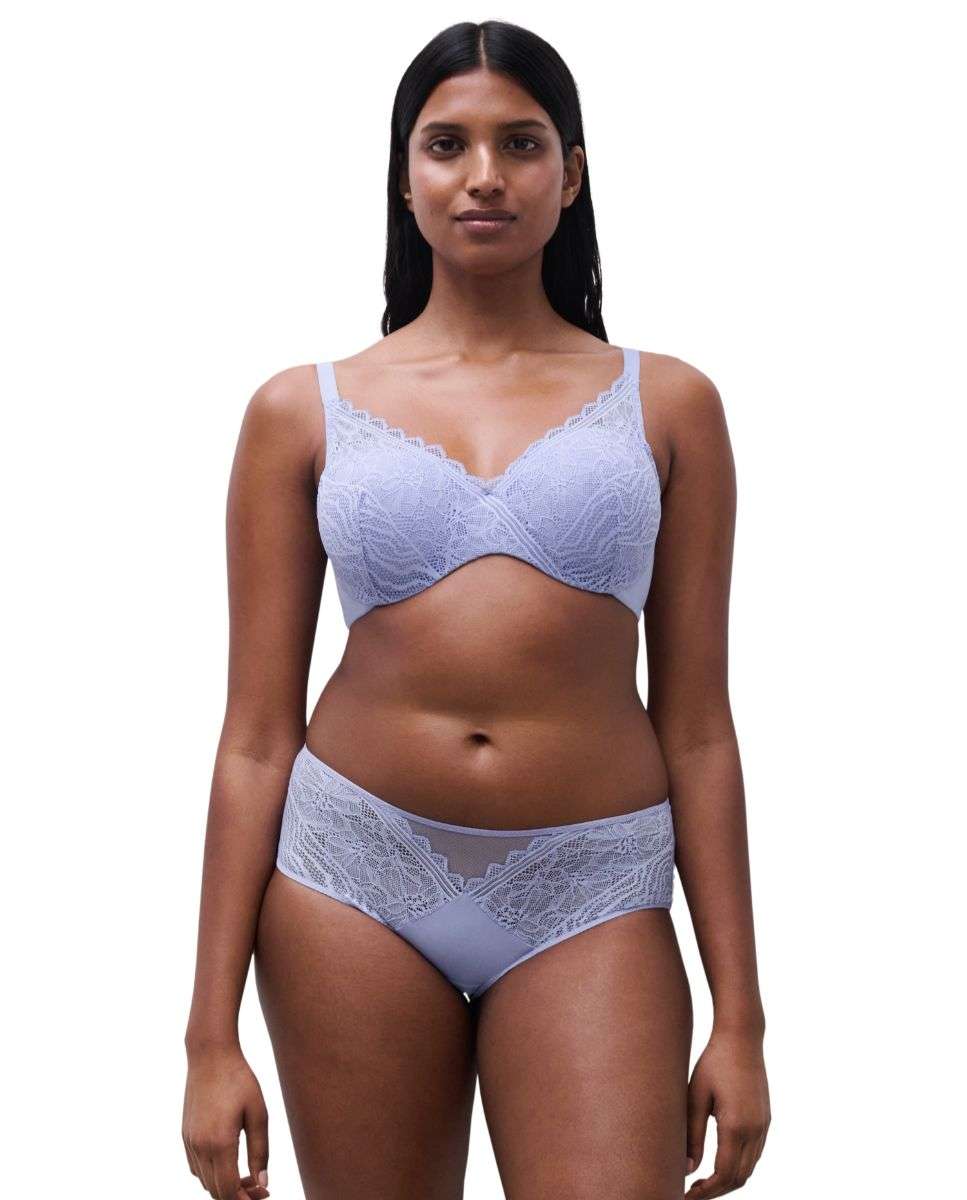Sujetador de mujer preformado de tejido memory y encaje suave de la línea floral touch - Chantelle - Lila Lila-4