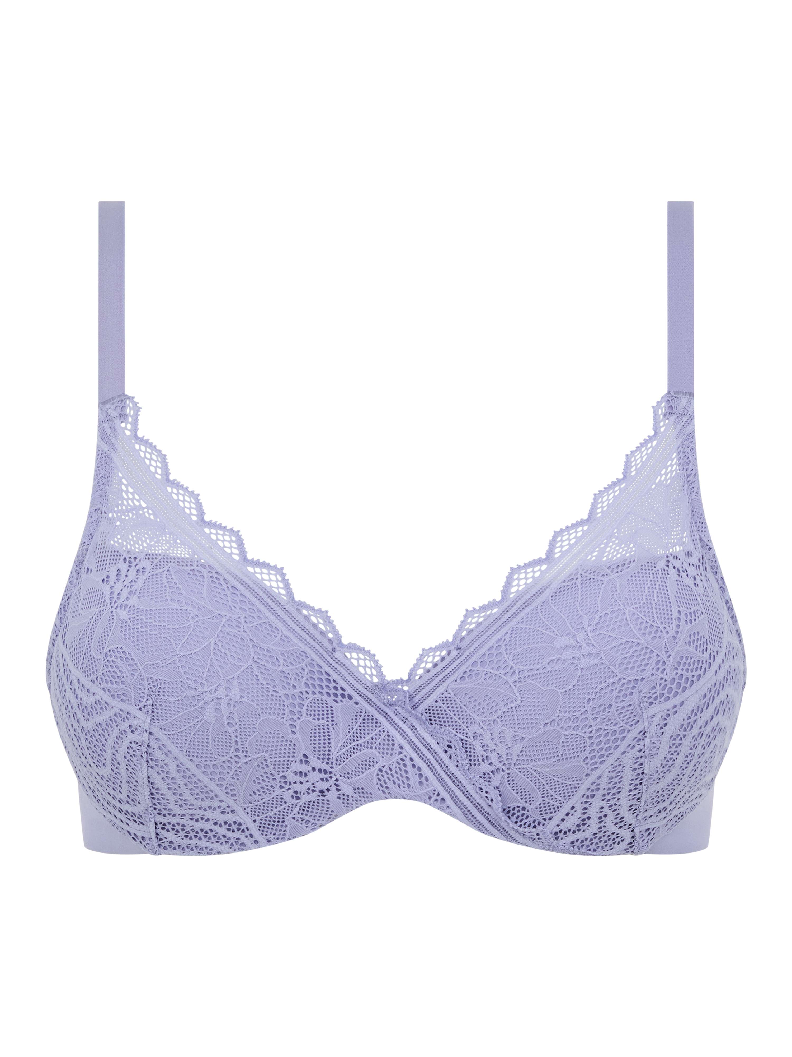 Sujetador de mujer preformado de tejido memory y encaje suave de la línea floral touch - Chantelle - Lila Lila-5