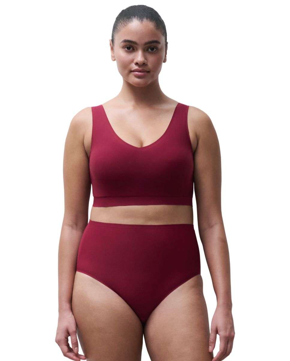 Sujetador sin aros de mujer con relleno efecto segunda piel softstretch - Chantelle - Rojo Rojo-3