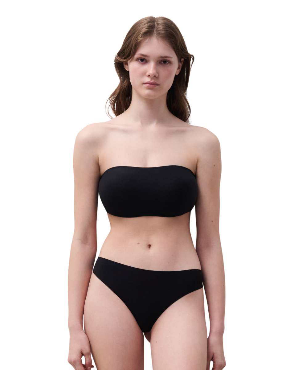 Imagen 3 de Sujetador bandeau de mujer sin tirantes con relleno efecto segunda piel softstretch - Chantelle - Negro Negro