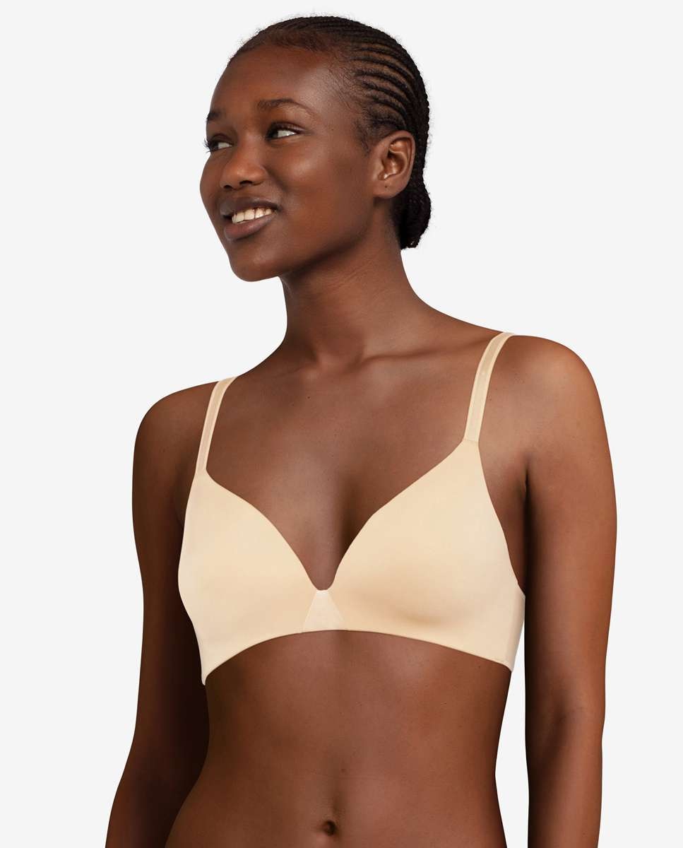 Sujetador sin aros de mujer de corte triángulo con relleno línea essentiall - Chantelle - Beige Beige-1