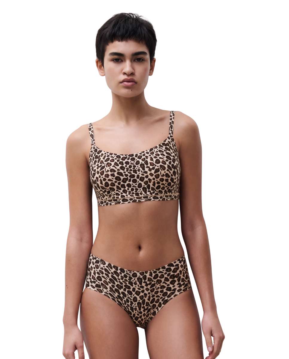 Sujetador bralette de mujer sin aro y con relleno efecto segunda piel softstretch - Chantelle - Marrón Marrón-3