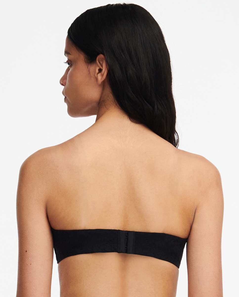 Sujetador bandeau de mujer sin tirantes, con relleno y encaje línea norah - Chantelle - Negro Negro-2