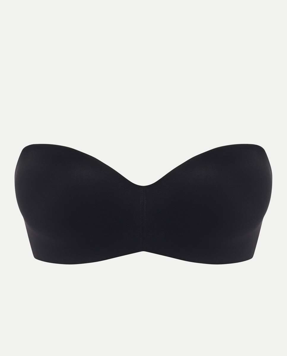 Sujetador bandeau de mujer sin tirantes, con relleno y encaje línea norah - Chantelle - Negro Negro-4