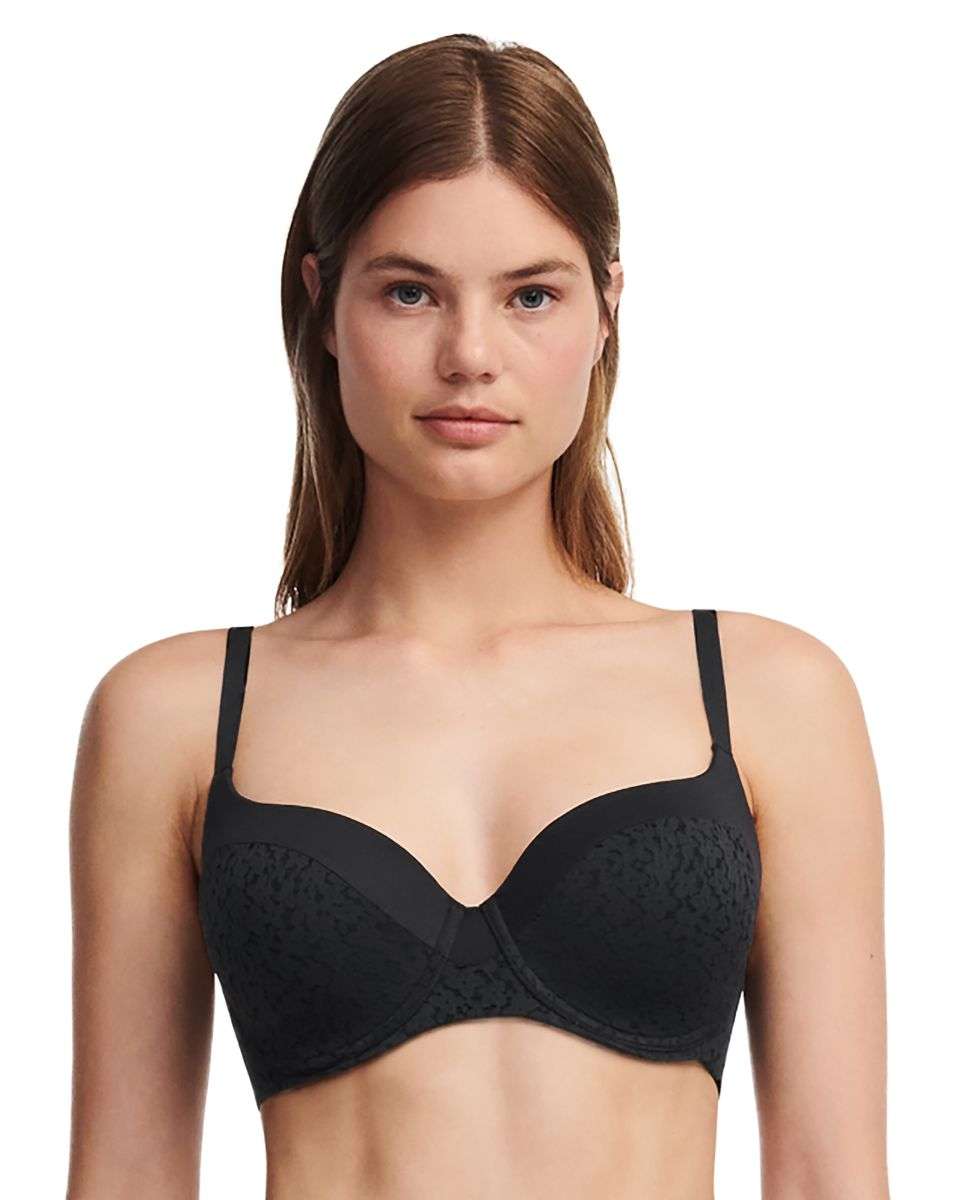 Sujetador con aros de mujer cubriente con relleno en encaje floral de la línea norah - Chantelle - Negro Negro-1