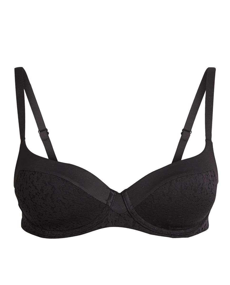 Sujetador con aros de mujer cubriente con relleno en encaje floral de la línea norah - Chantelle - Negro Negro-4