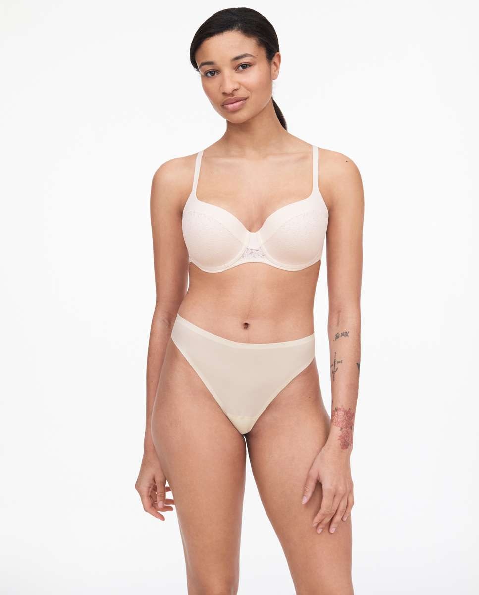 Sujetador con aro de mujer cubriente con relleno en encaje floral línea norah - Chantelle - Crudo Crudo-3