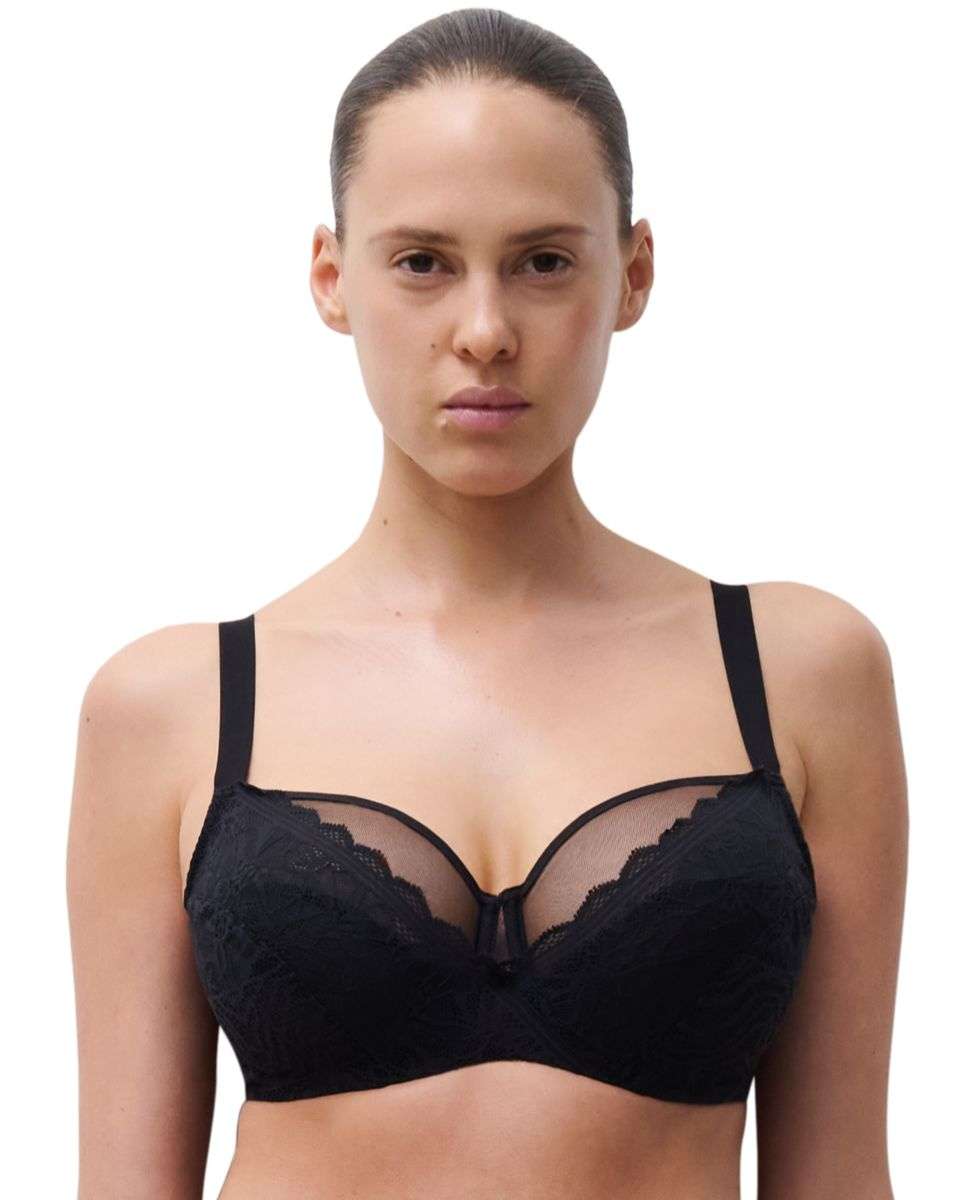 Imagen 0 de Sujetador con aros cubriente con encaje y tejido ultra suave Floral Touch Negro