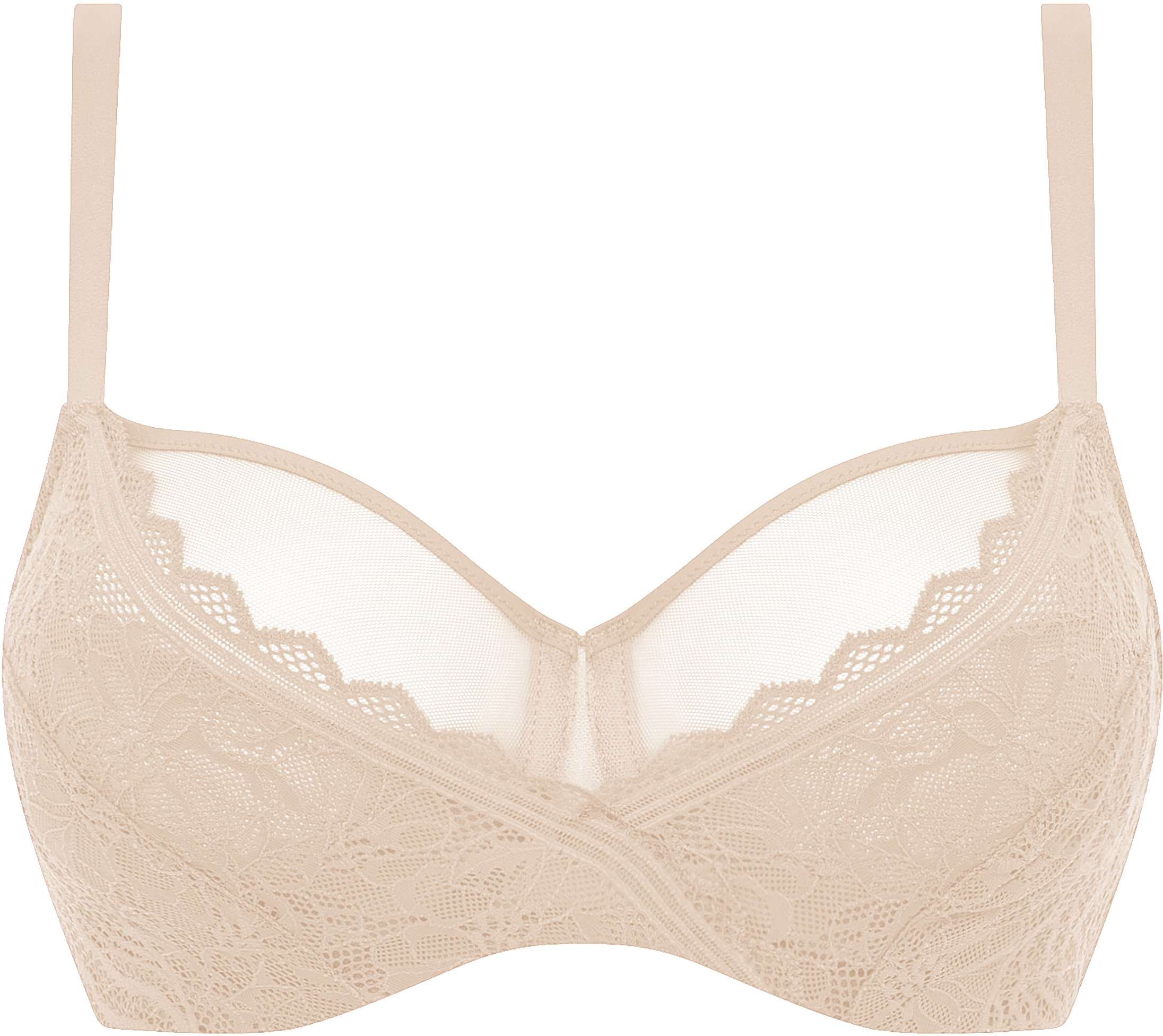 Sujetador con aros cubriente con encaje y tejido ultra suave Floral Touch - Chantelle - Beige Beige-4