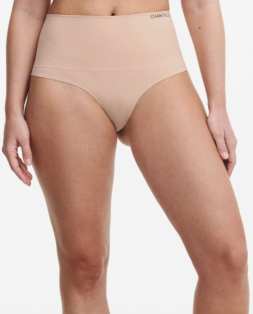 Imagen 0 de Tanga de mujer moldeador de talle alto sin costuras línea smooth comfort Nude