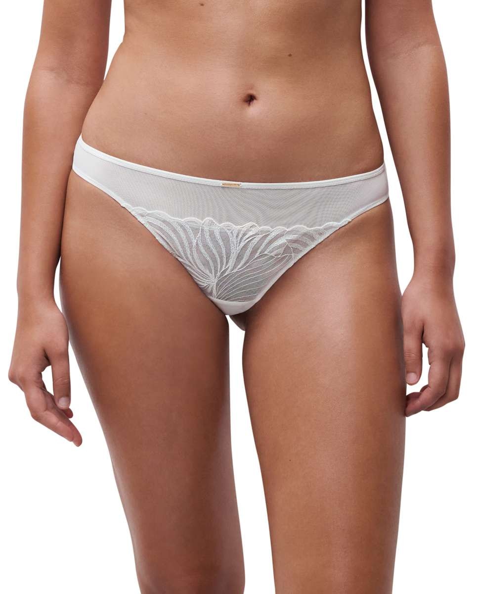 Tanga de mujer con encaje floral y transparencias línea legend - Chantelle - Crudo Crudo-1