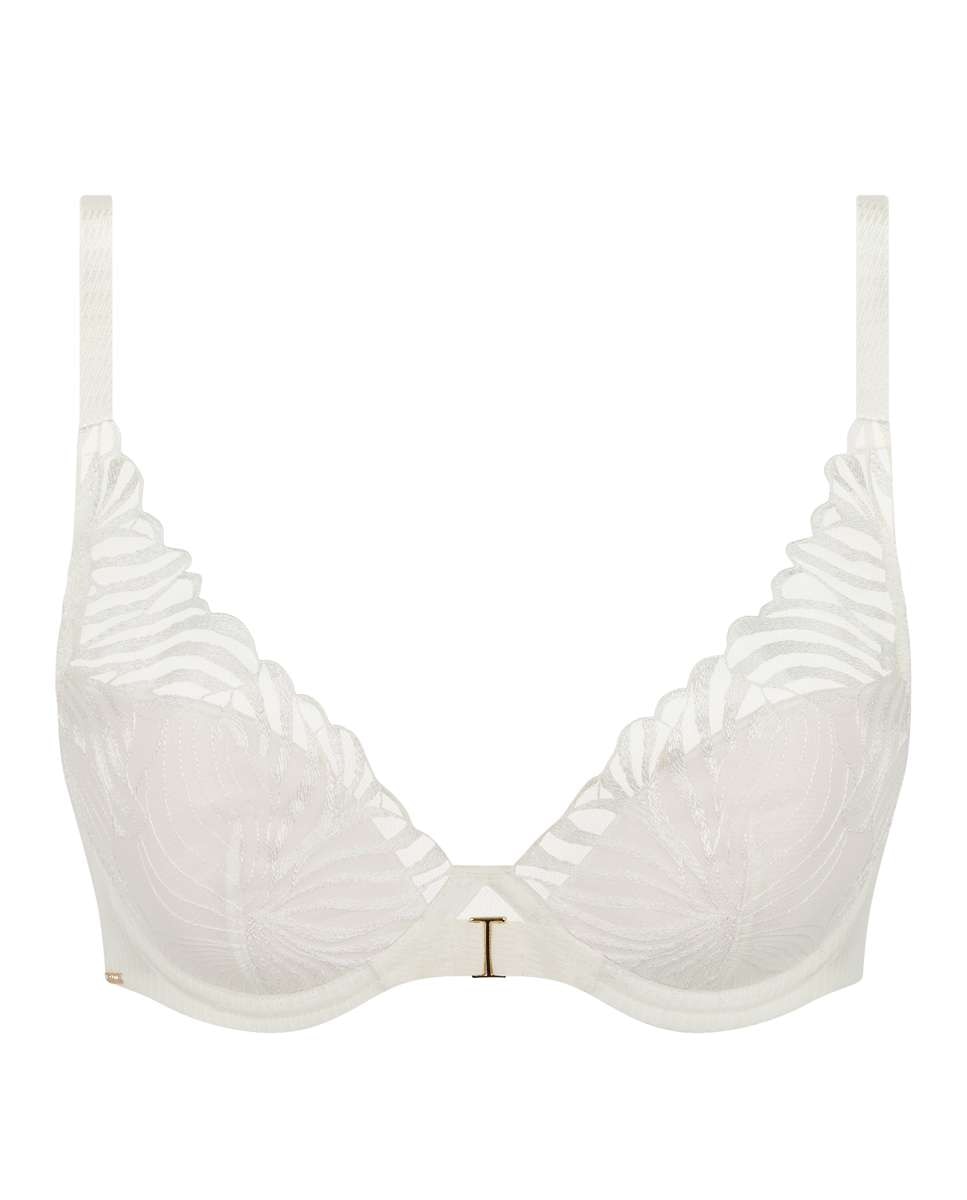 Sujetador con relleno y efecto realce con encaje floral y transparencias línea Legend - Chantelle - Crudo Crudo-4