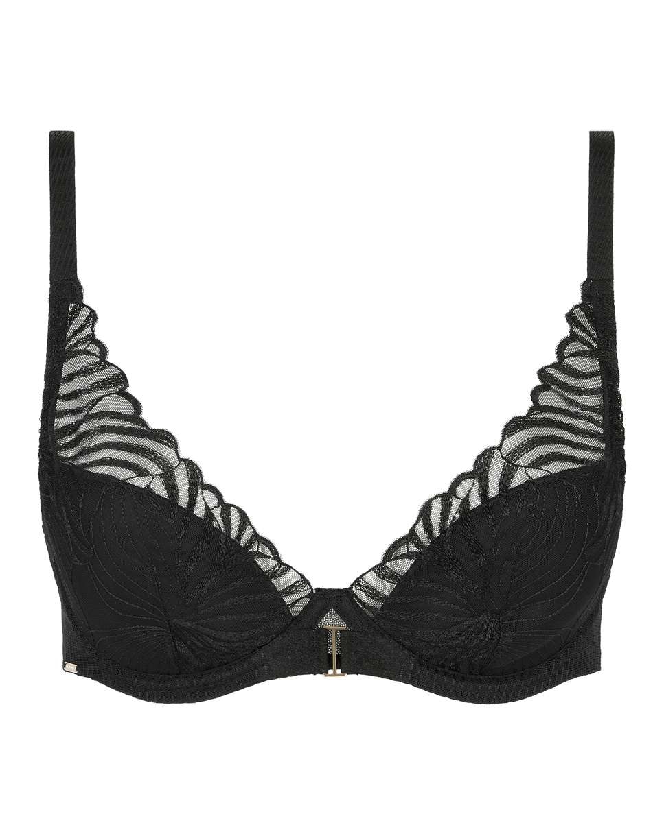 Sujetador con relleno y efecto realce con encaje floral y transparencias línea Legend - Chantelle - Negro Negro-4