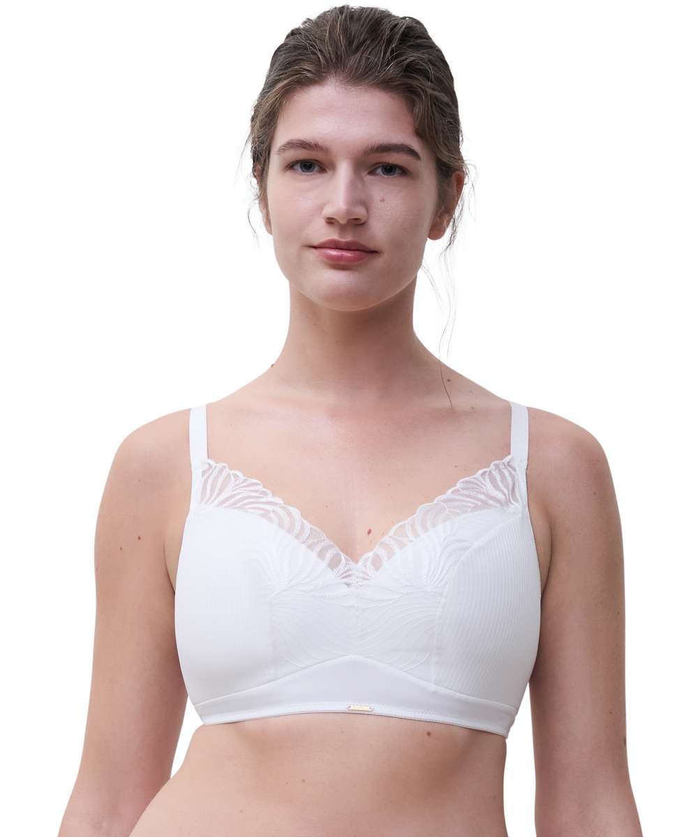 Sujetador sin aros de mujer y con relleno con encaje floral y transparencias línea legend - Chantelle - Crudo Crudo-1