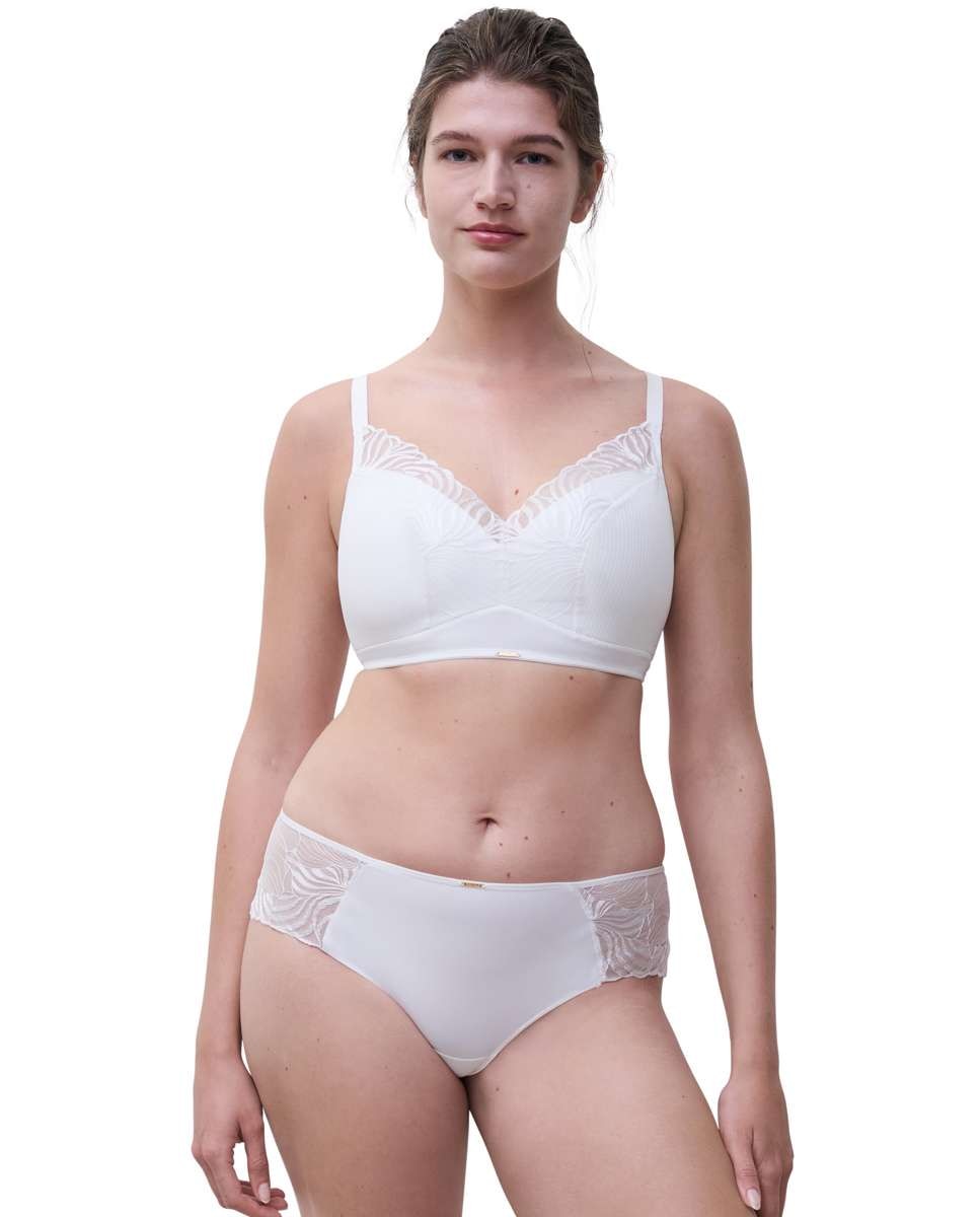 Sujetador sin aros de mujer y con relleno con encaje floral y transparencias línea legend - Chantelle - Crudo Crudo-3