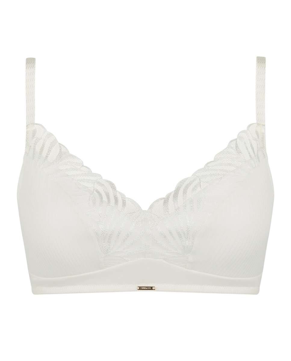 Sujetador sin aros de mujer y con relleno con encaje floral y transparencias línea legend - Chantelle - Crudo Crudo-4