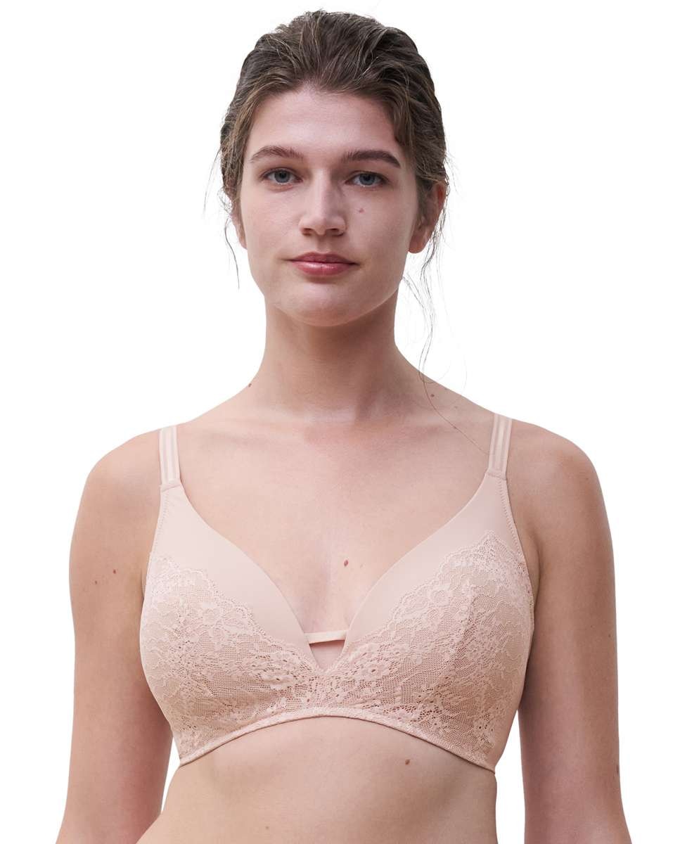 Chantelle - Sujetador sin aro con relleno y encaje floral con tul línea Crush.