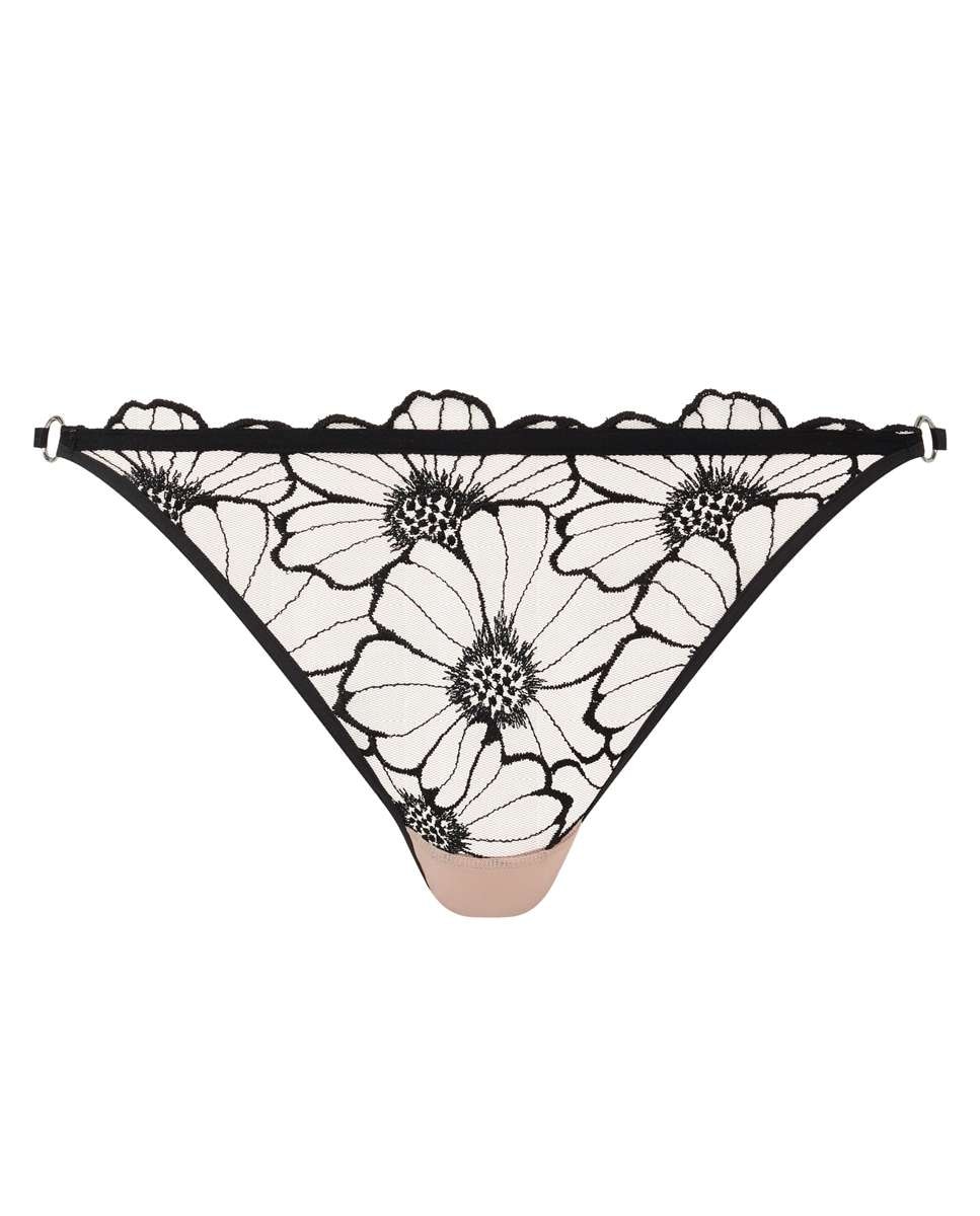 Imagen 3 de Tanga de mujer con bordado de "maxi-margarita" línea lush - Chantelle - Negro Negro