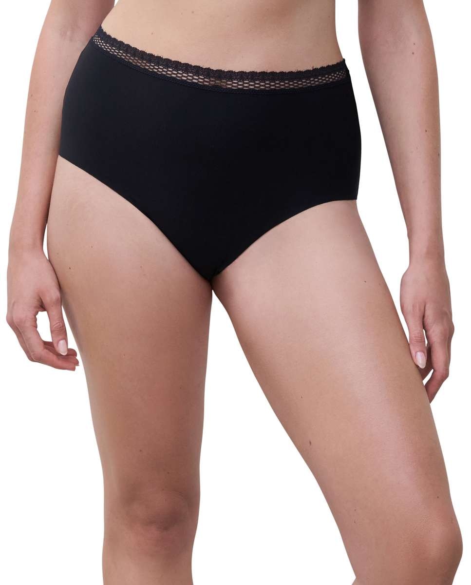 Braga de mujer alta con cintura de encaje línea cozy chic - Chantelle - Negro Negro-1