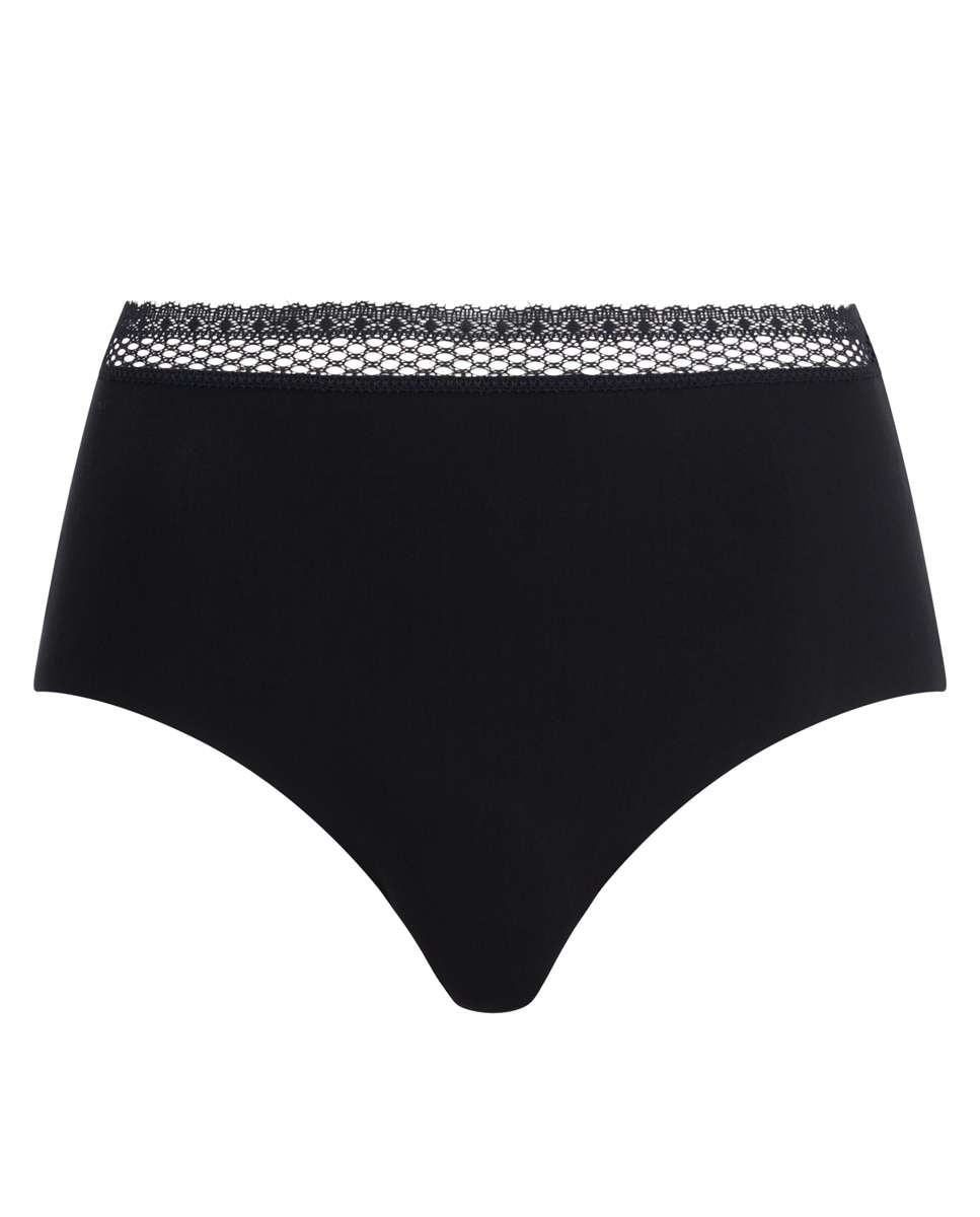 Braga de mujer alta con cintura de encaje línea cozy chic - Chantelle - Negro Negro-4