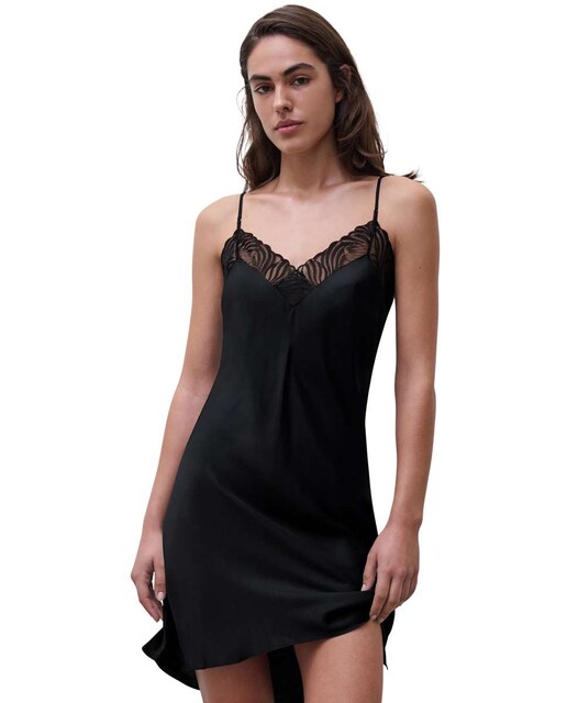 Imagen 0 de Combinette con tacto sedoso con encaje floral y transparencias línea Legend