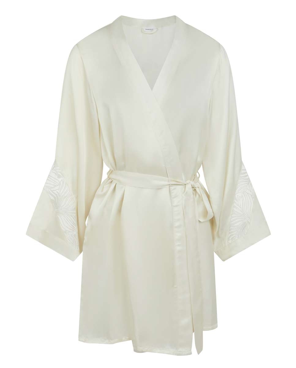 Camisón de mujer de tacto sedoso con encaje floral y transparencias línea legend - Chantelle - Crudo Crudo-3