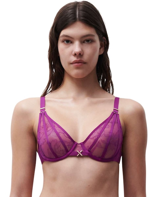 Imagen 0 de Sujetador con aros con encaje leavers y lazos bondage línea Xquisite