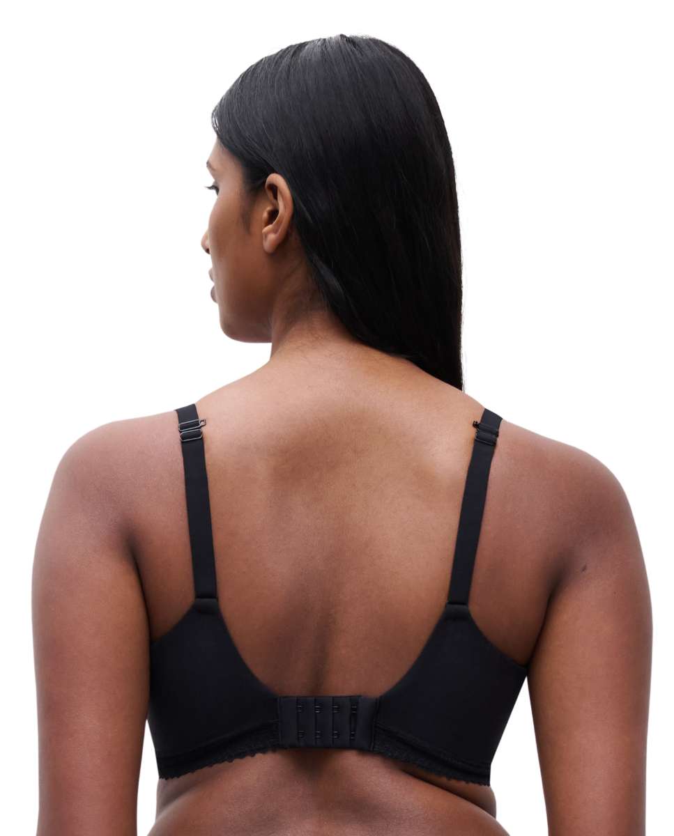 Sujetador con aro de mujer muy cubriente con malla de nido de abeja de la línea romance - Chantelle - Negro Negro-2