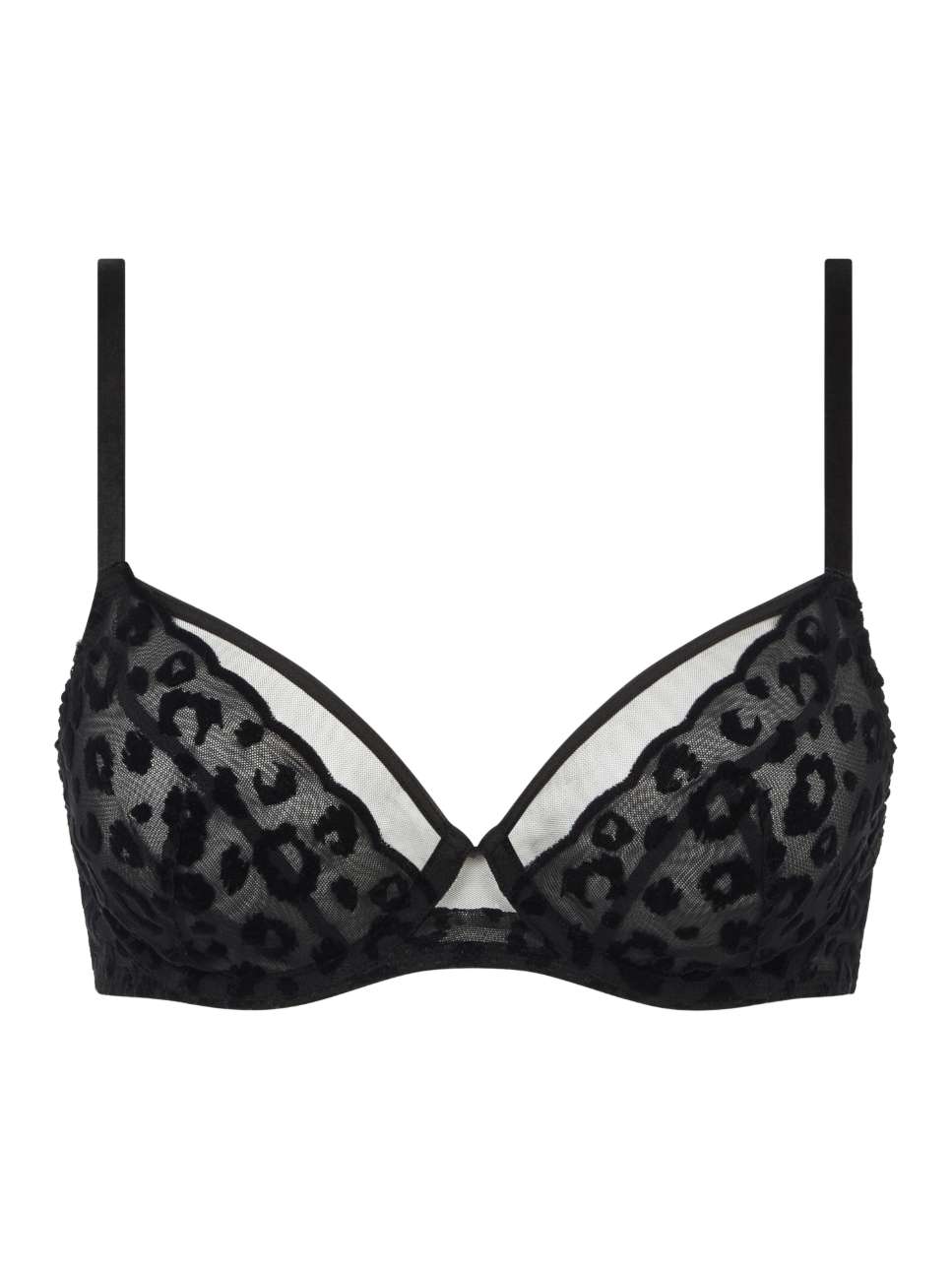 Sujetador con aro cubriente con animal print de terciopelo de la línea Girls - Chantelle - Negro Negro-4