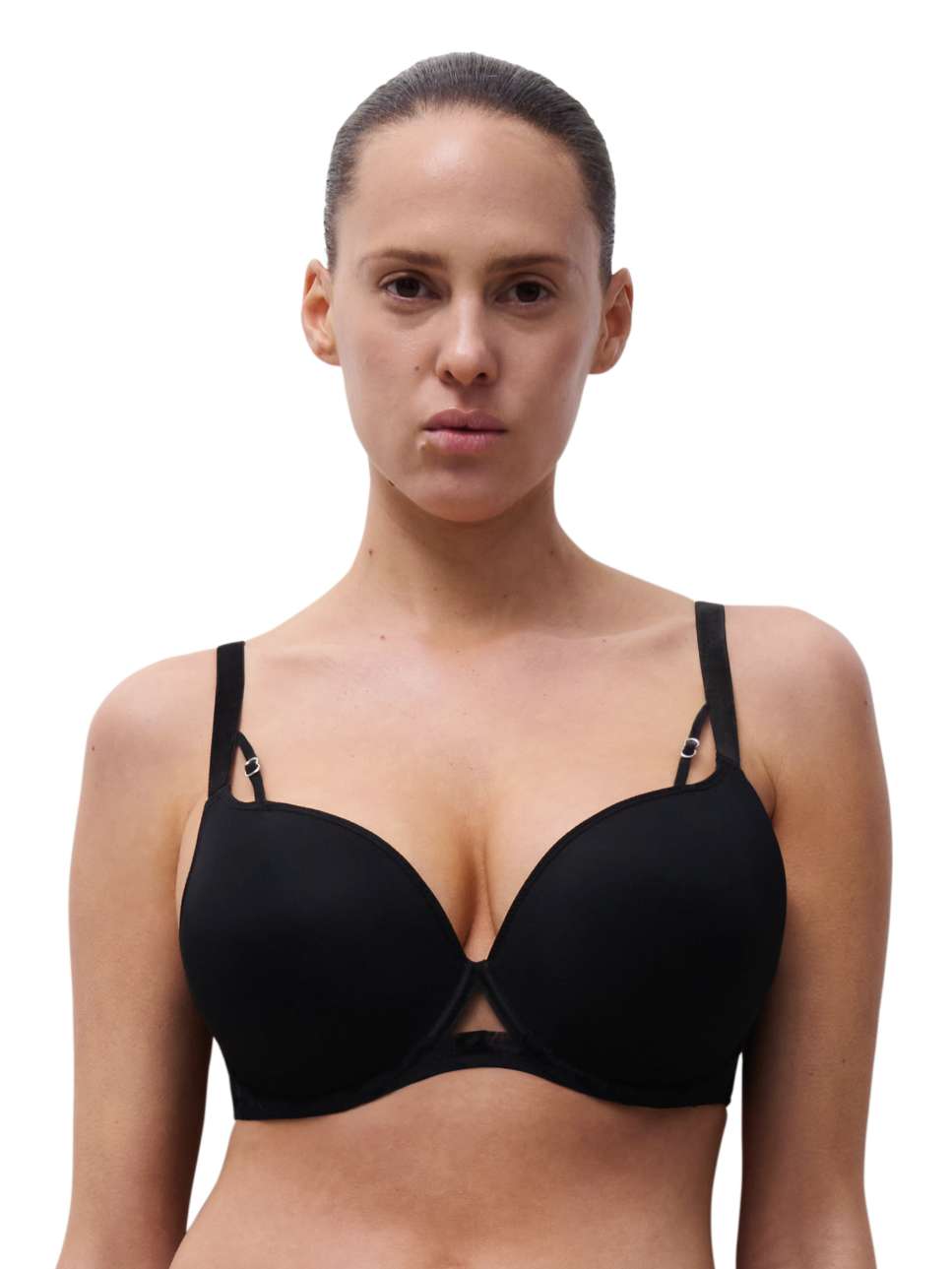 Imagen 0 de Sujetador con aro cubriente con relleno con animal print de terciopelo de la línea Girls Negro