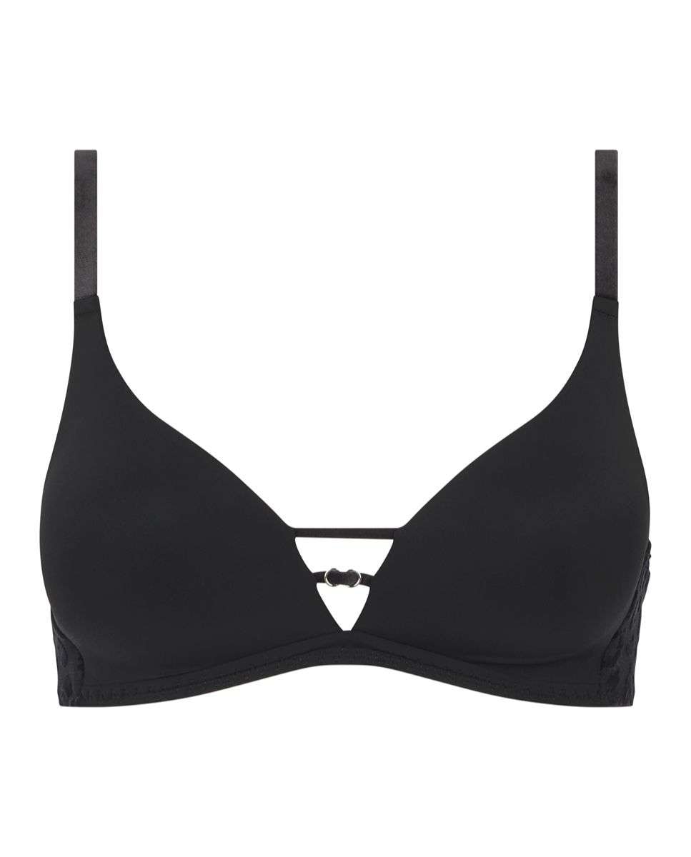 Sujetador sin aros de mujer con relleno con animal print de terciopelo línea girls - Chantelle - Negro Negro-4