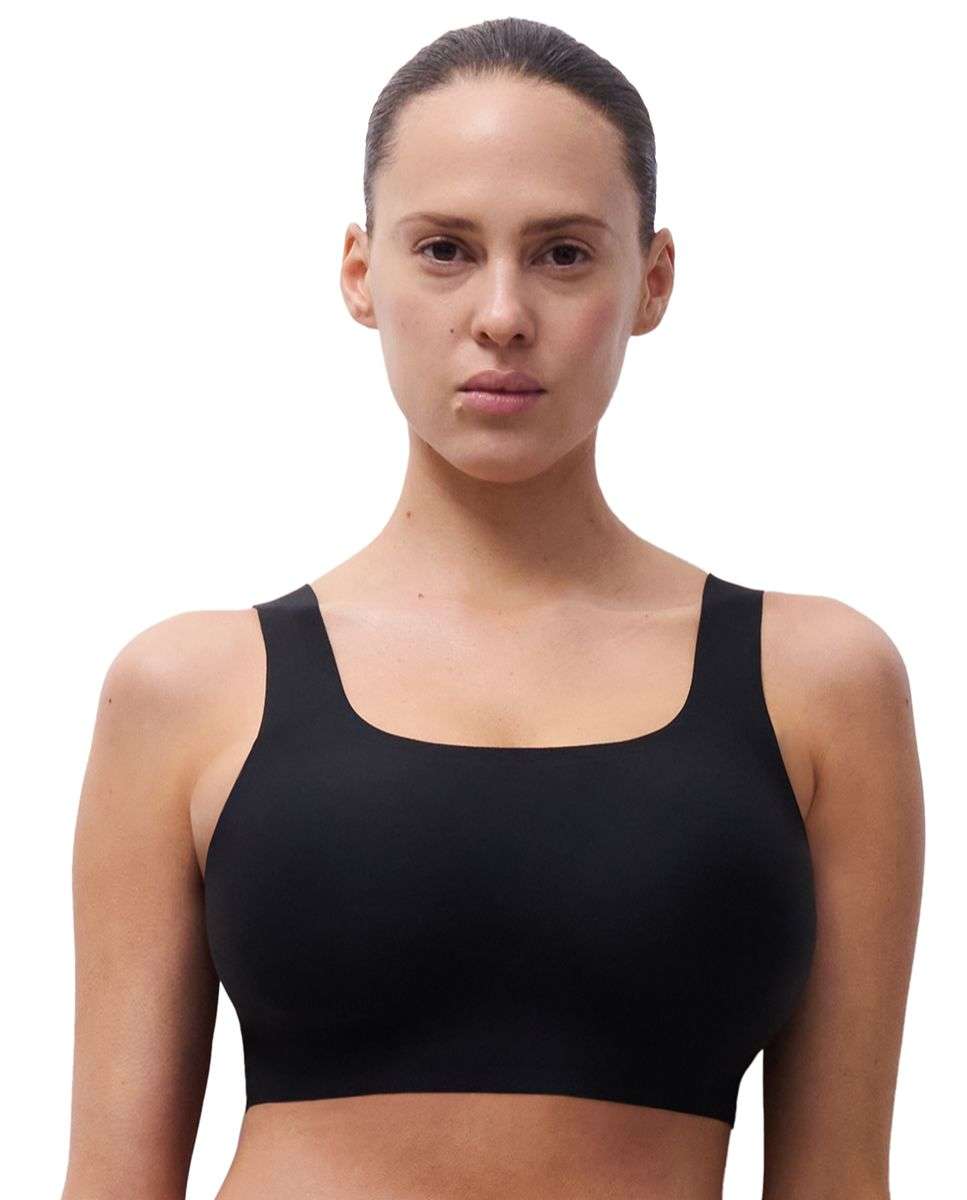 Sujetador sin aros de mujer de escote redondo y alta sujeción de la línea soft stretch power - Chantelle - Negro Negro-1