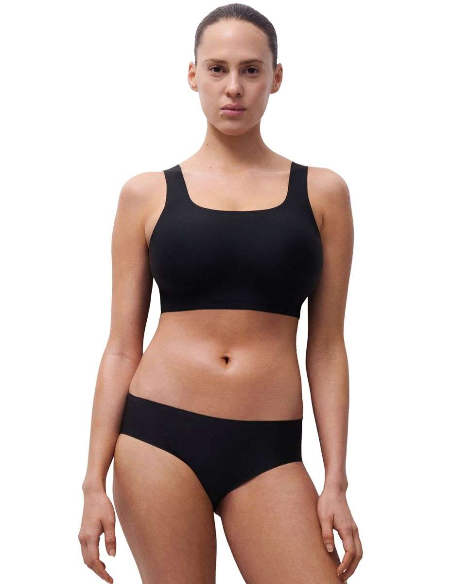 Sujetador sin aros de mujer de escote redondo y alta sujeción de la línea soft stretch power - Chantelle - Negro Negro-3