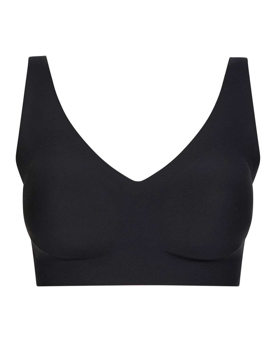 Sujetador sin aros de mujer con escote v de alta sujeción de la línea soft stretch power - Chantelle - Negro Negro-4