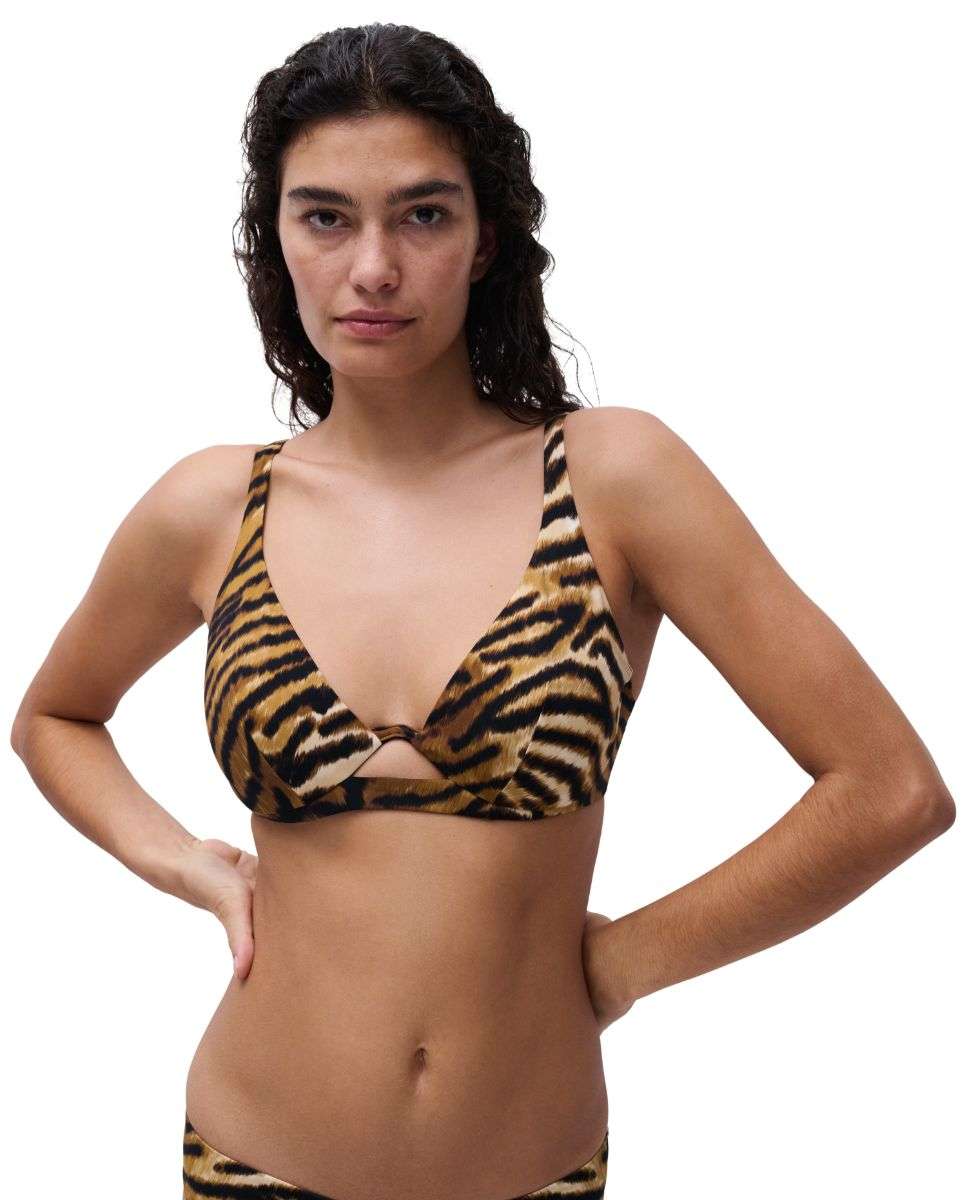 Top de bikini con aros efecto realce de capacidad de la línea vita
