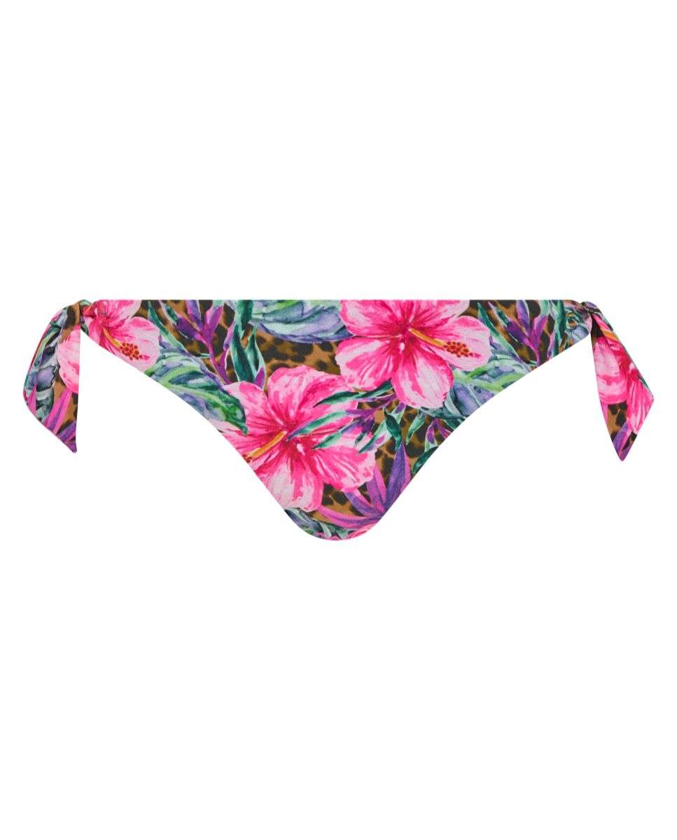 Braga de bikini muy escotado con laterales anudados de la línea chantelle pulp easy pop - Rosa / Verde Multicolor-3