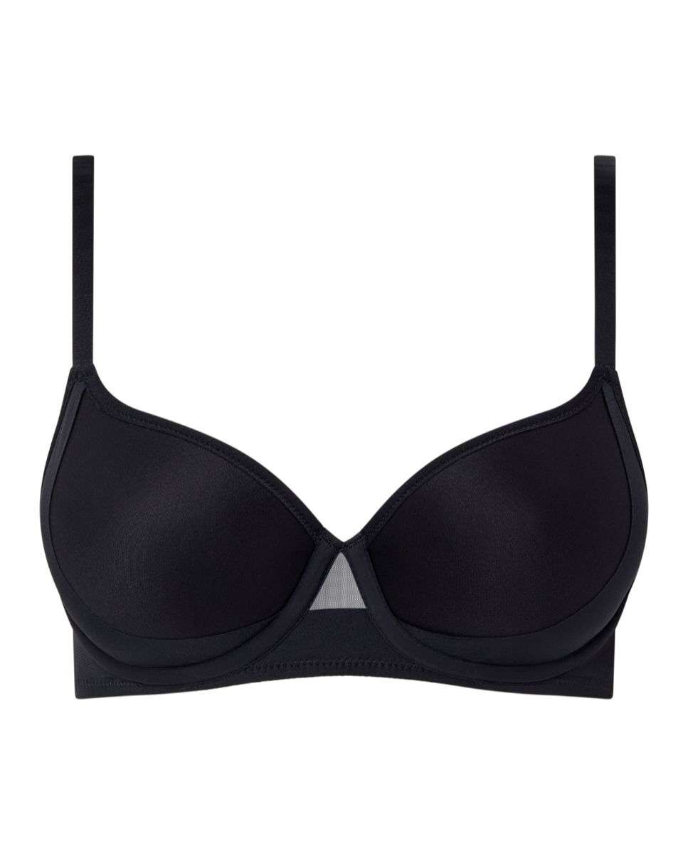 Sujetador con aro de mujer memory cubriente y superposiciones ultraplanas línea edge - Chantelle - Negro Negro-5